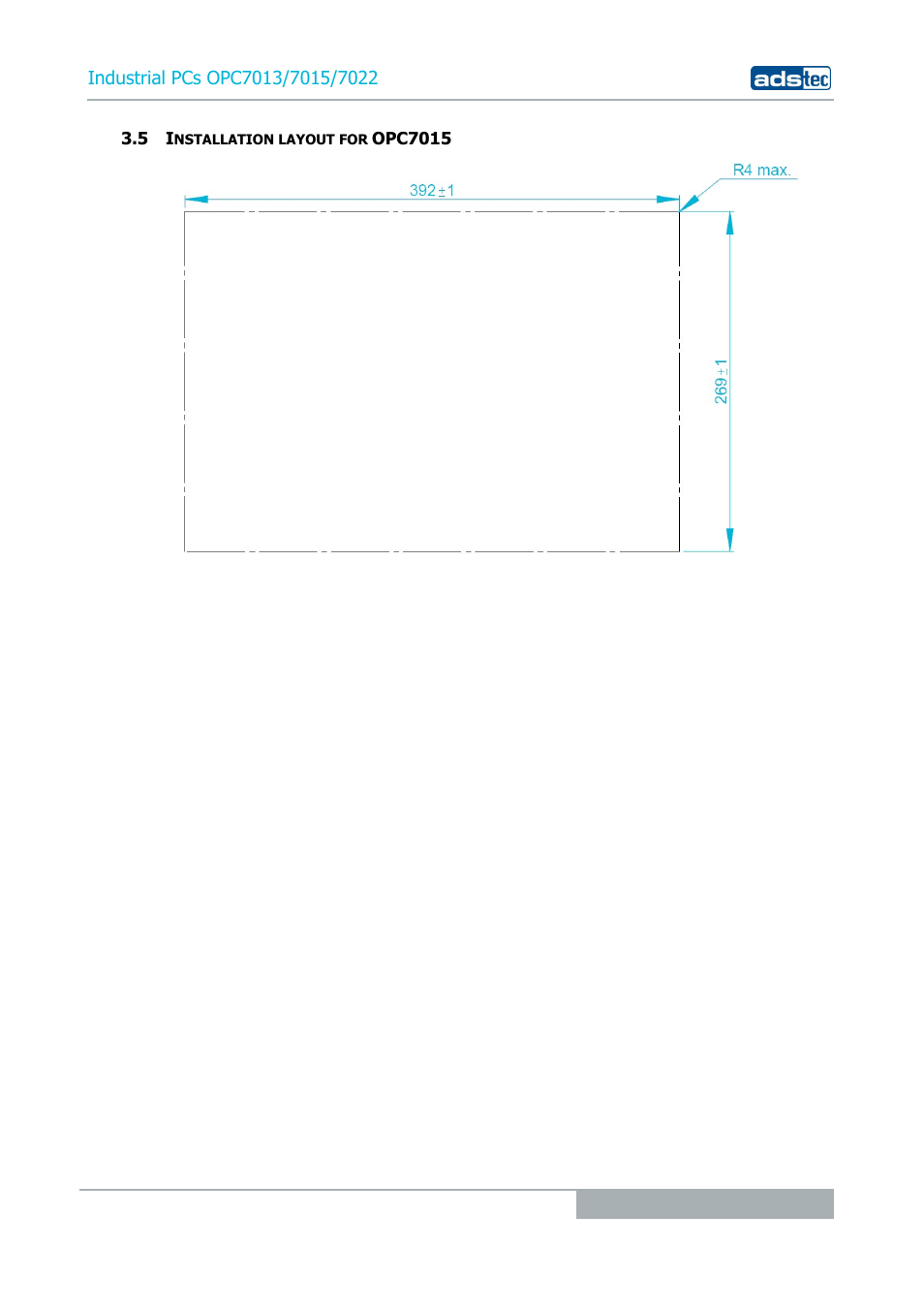 5 installation layout for opc7015 | ADS-TEC OPC7013/7015/7022 User Manual | Page 17 / 48