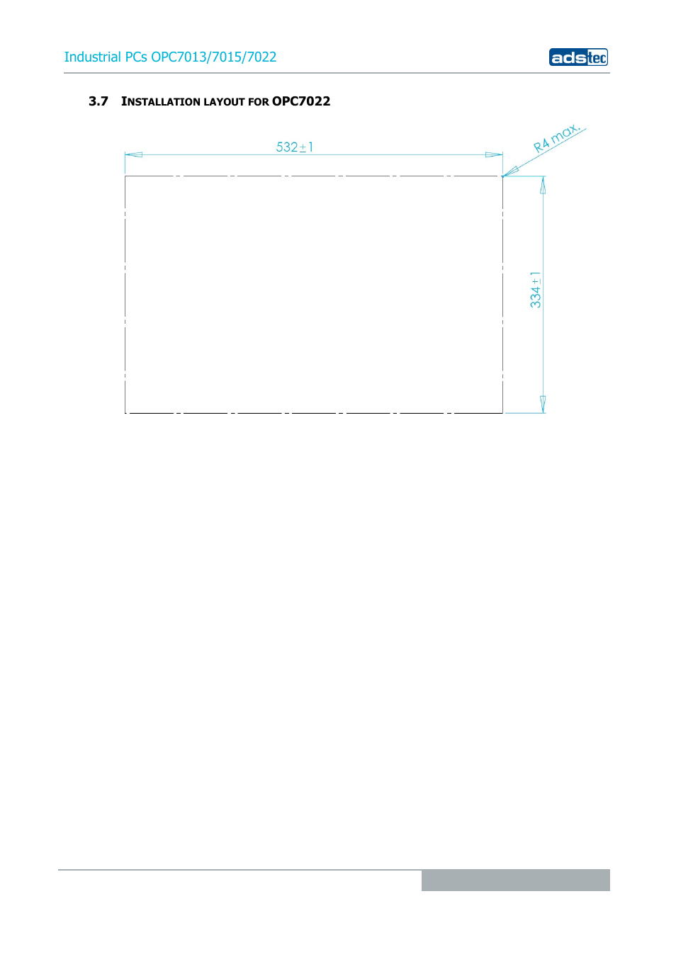 7 installation layout for opc7022 | ADS-TEC OPC7013/7015/7022 User Manual | Page 19 / 48