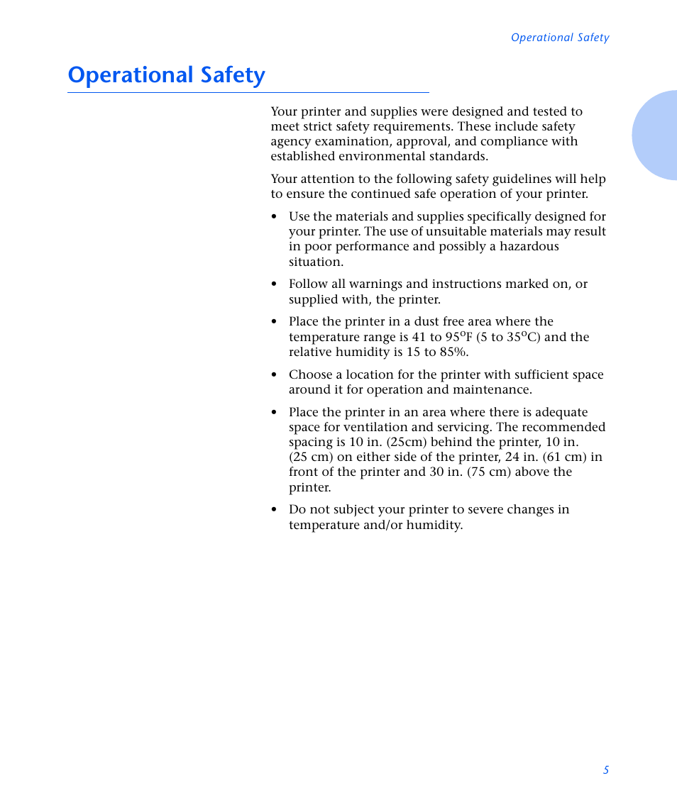 Operational safety | Xerox N3225 User Manual | Page 11 / 169