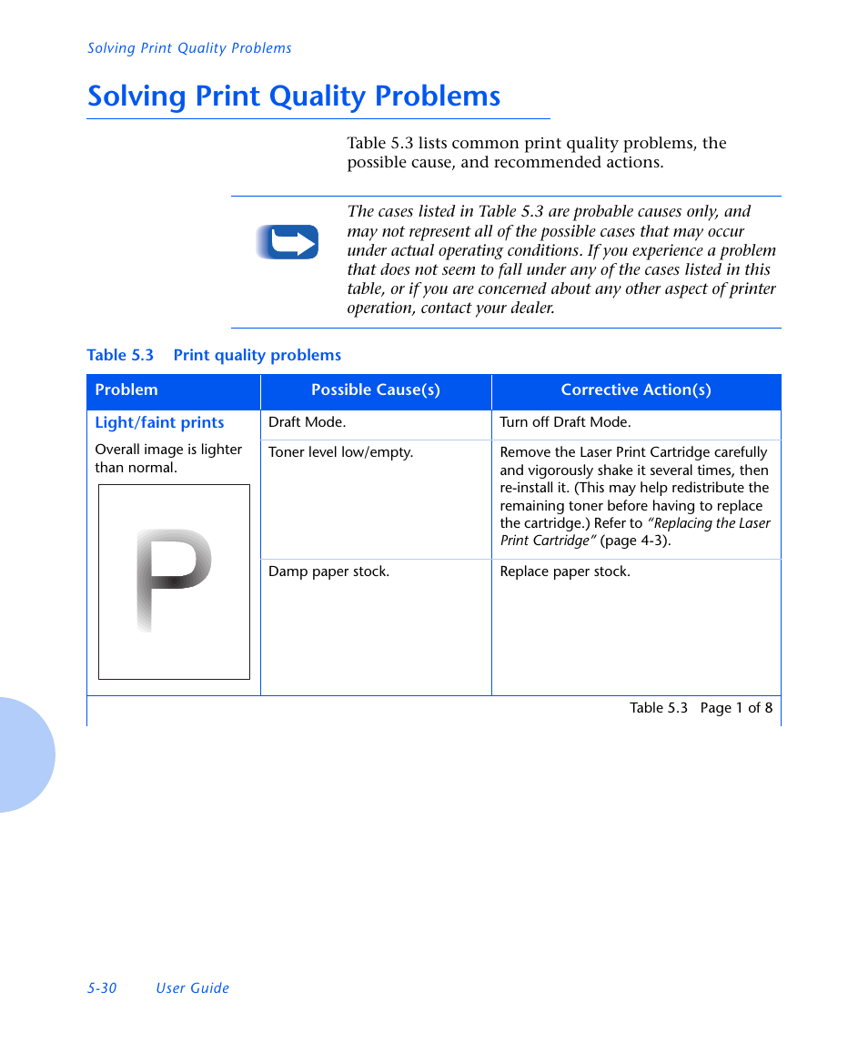 Solving print quality problems, Solving print quality problems -30 | Xerox N3225 User Manual | Page 144 / 169