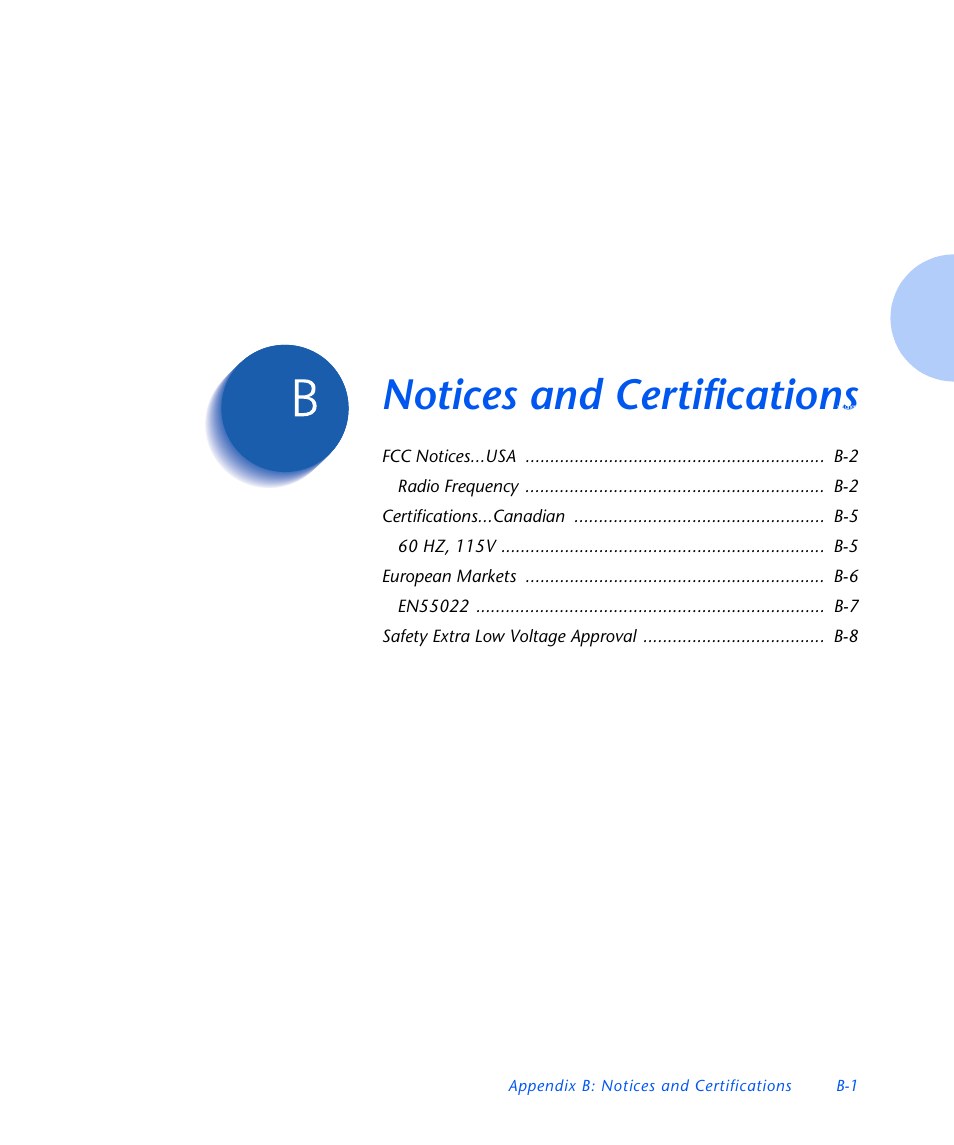 Notices and certifications, Appendix b | Xerox N3225 User Manual | Page 157 / 169