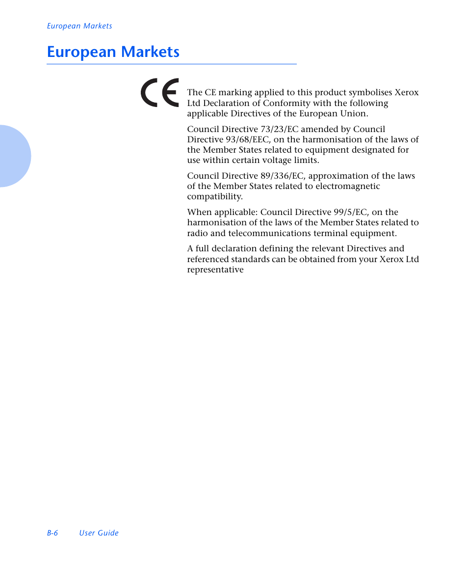 European markets | Xerox N3225 User Manual | Page 162 / 169