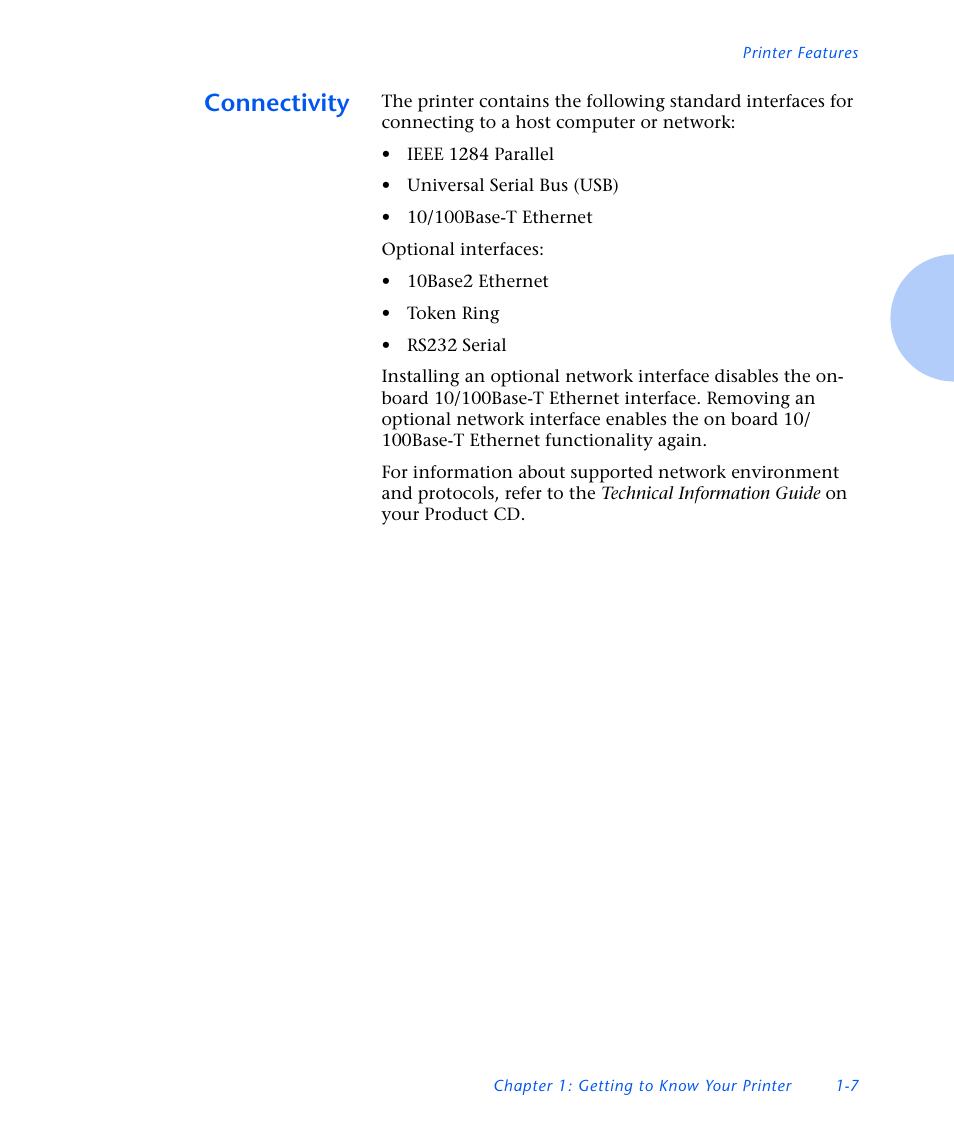 Connectivity, Connectivity -7 | Xerox N3225 User Manual | Page 19 / 169