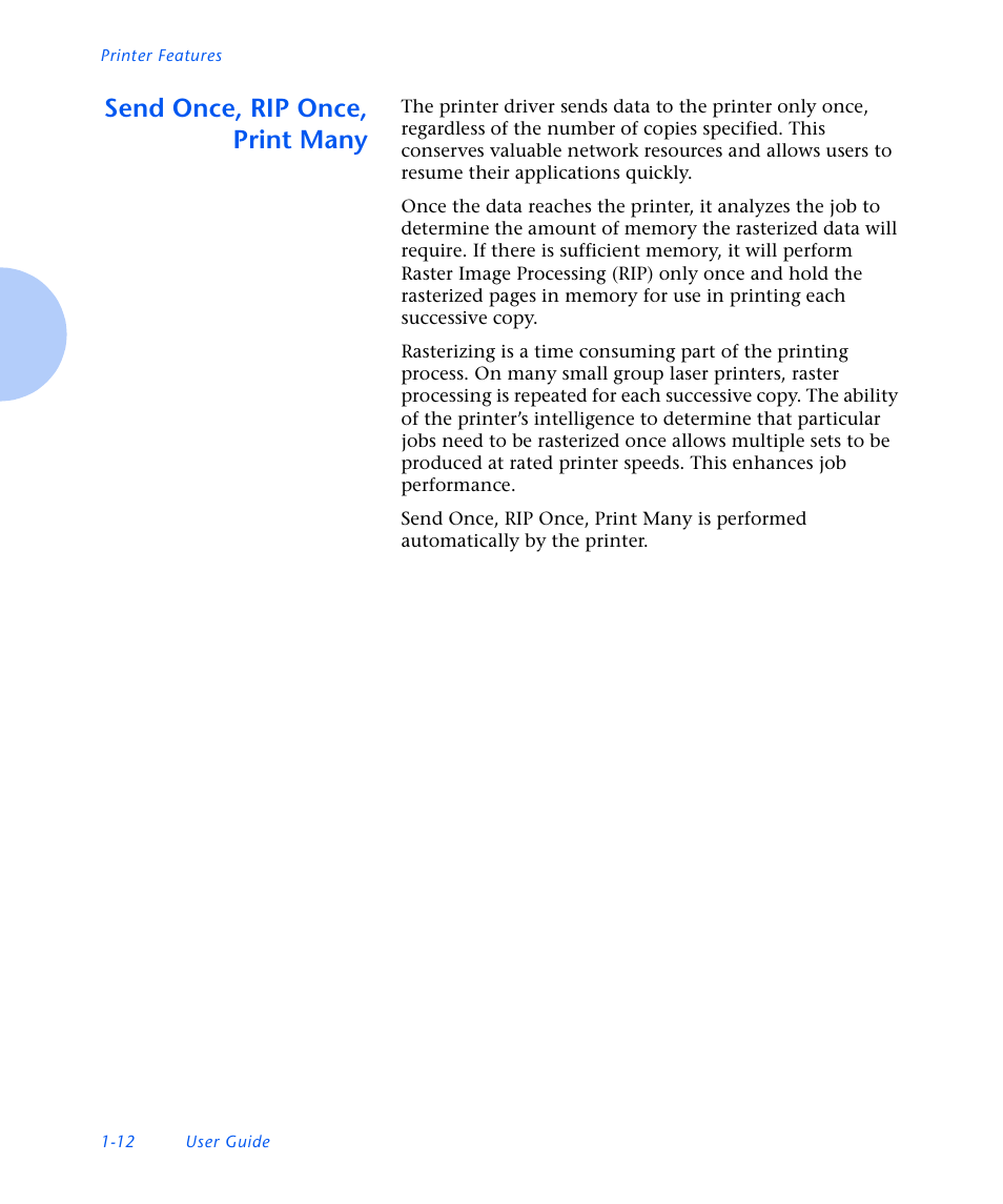 Send once, rip once, print many, Send once, rip once, print many -12 | Xerox N3225 User Manual | Page 24 / 169