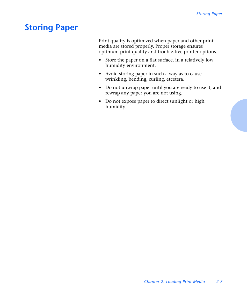 Storing paper, Storing paper -7 | Xerox N3225 User Manual | Page 39 / 169