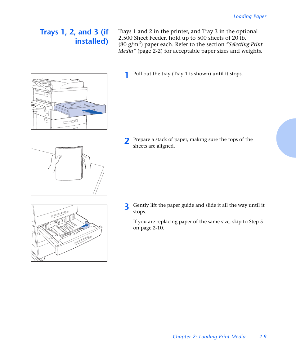 Trays 1, 2, and 3 (if installed), Trays 1, 2, and 3 (if installed) -9 | Xerox N3225 User Manual | Page 41 / 169