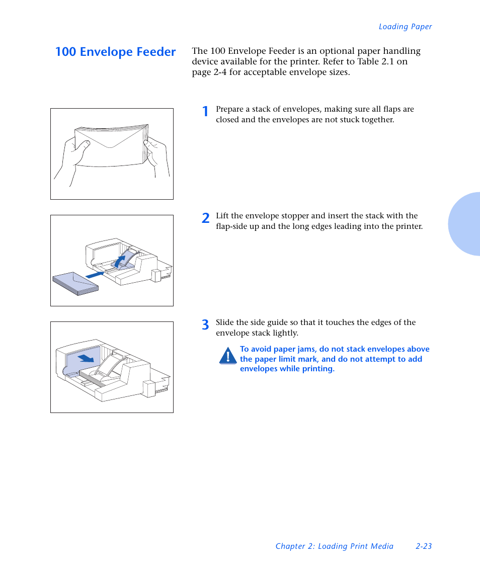 100envelope feeder, 100 envelope feeder -23, 100 envelope feeder | Xerox N3225 User Manual | Page 55 / 169