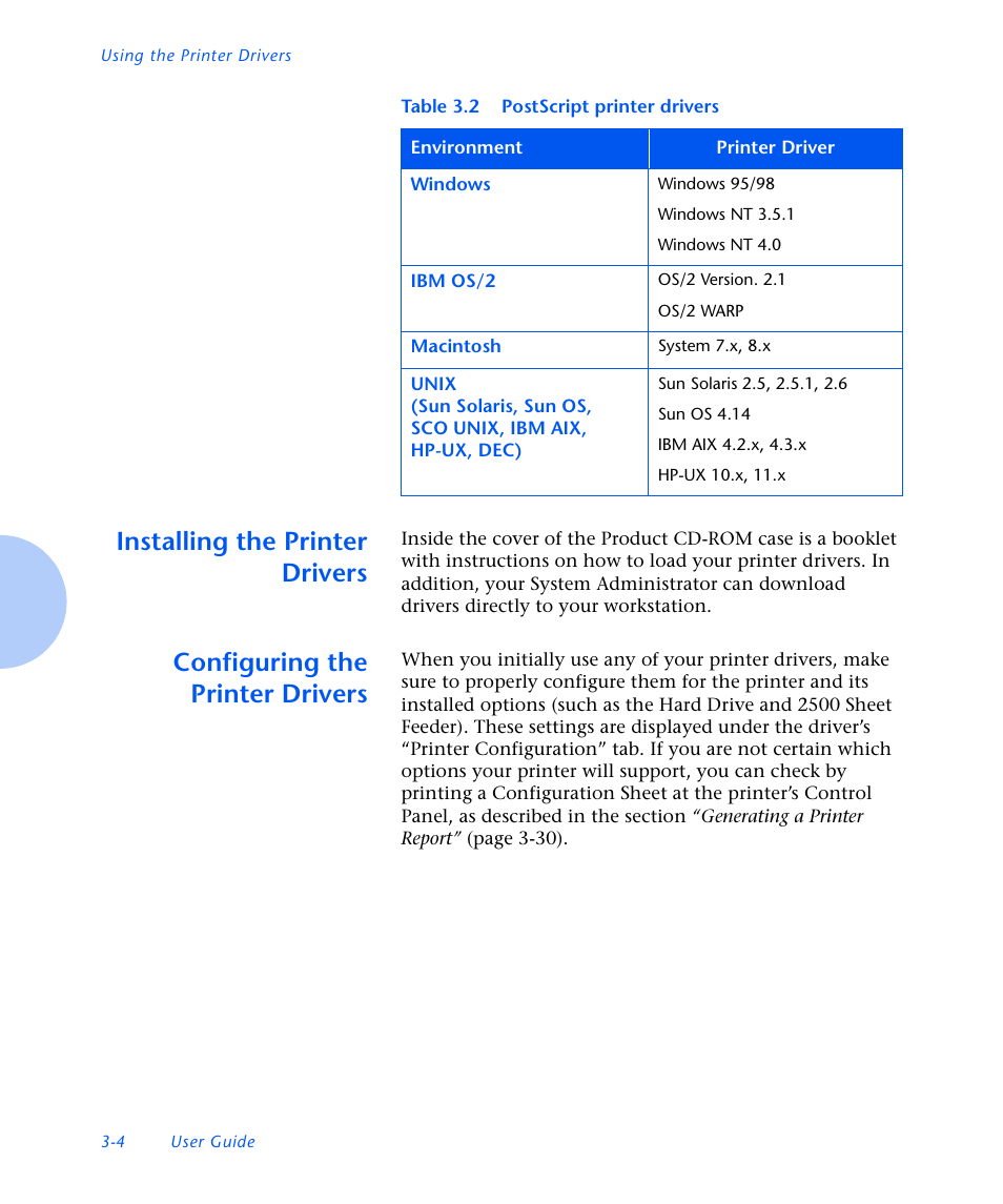 Installing the printer drivers, Configuring the printer drivers, Installing the printer drivers -4 | Configuring the printer drivers -4 | Xerox N3225 User Manual | Page 62 / 169