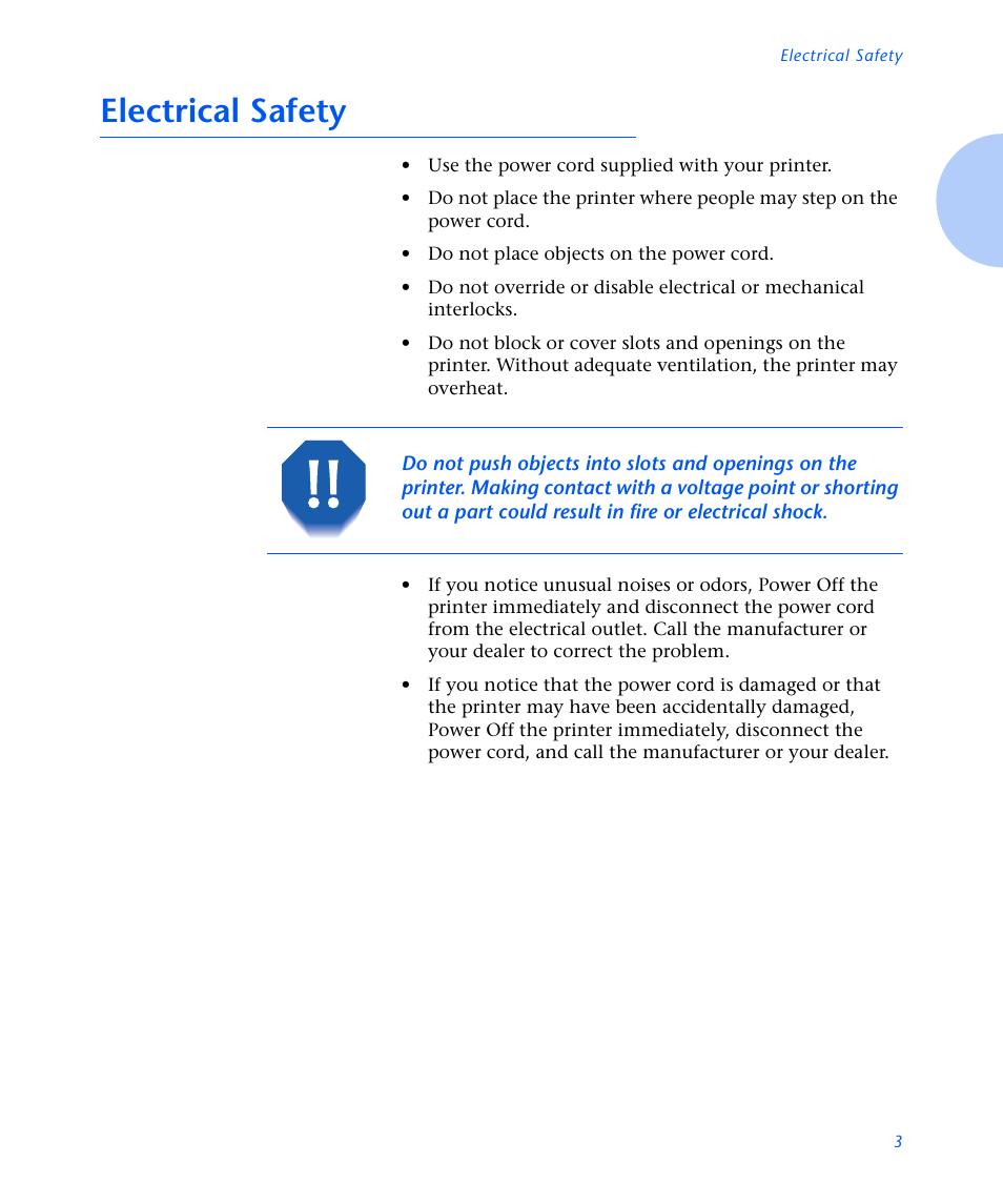 Electrical safety | Xerox N3225 User Manual | Page 9 / 169