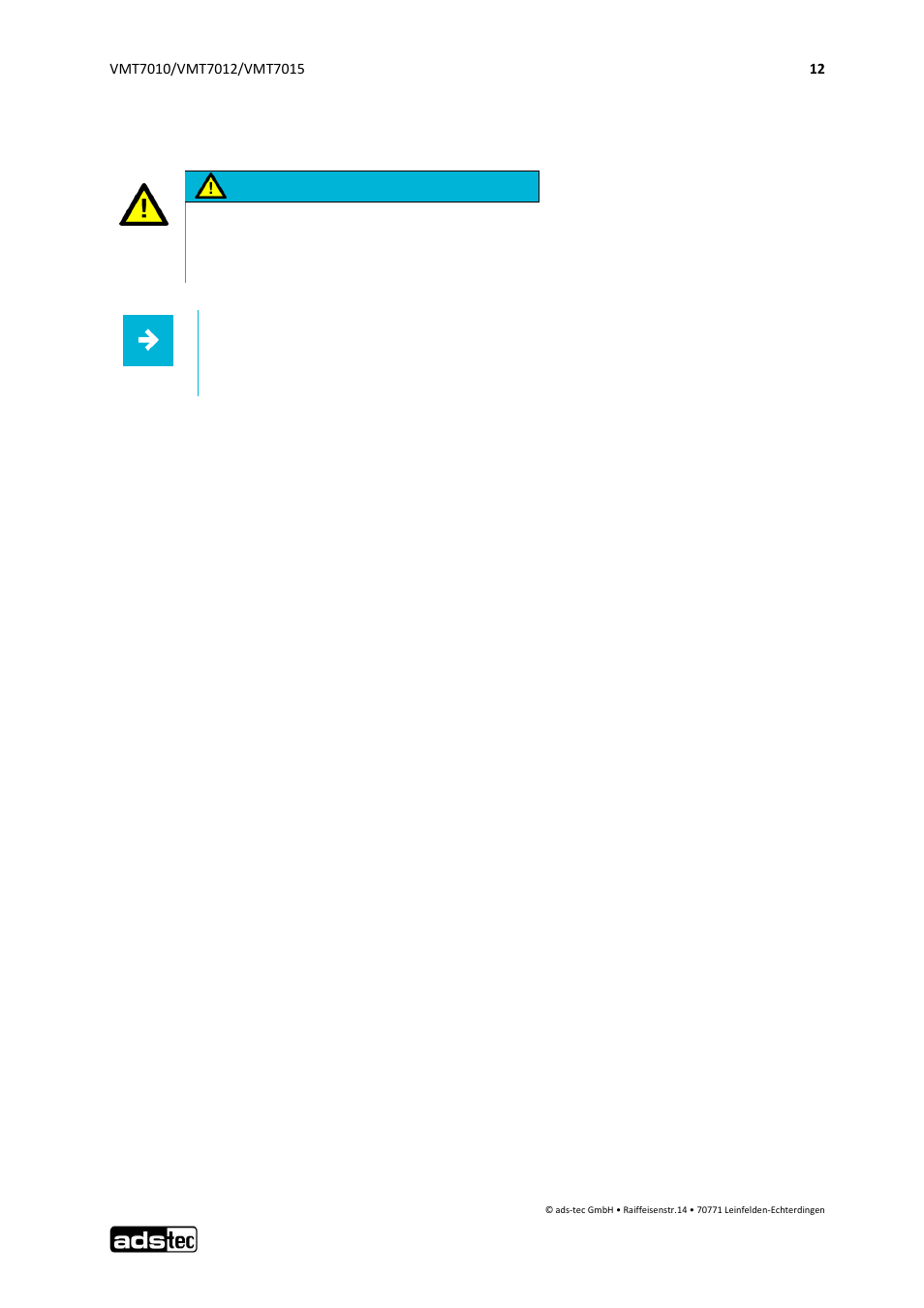 Safety instructions, 5 safety instructions, Attention | ADS-TEC VMT7010/7012/7015 User Manual | Page 13 / 52