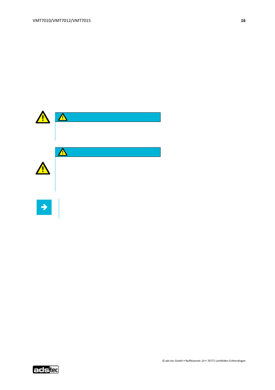 Putting into operation, Check for operational readiness, 4 putting into operation | 1 check for operational readiness, Attention | ADS-TEC VMT7010/7012/7015 User Manual | Page 17 / 52