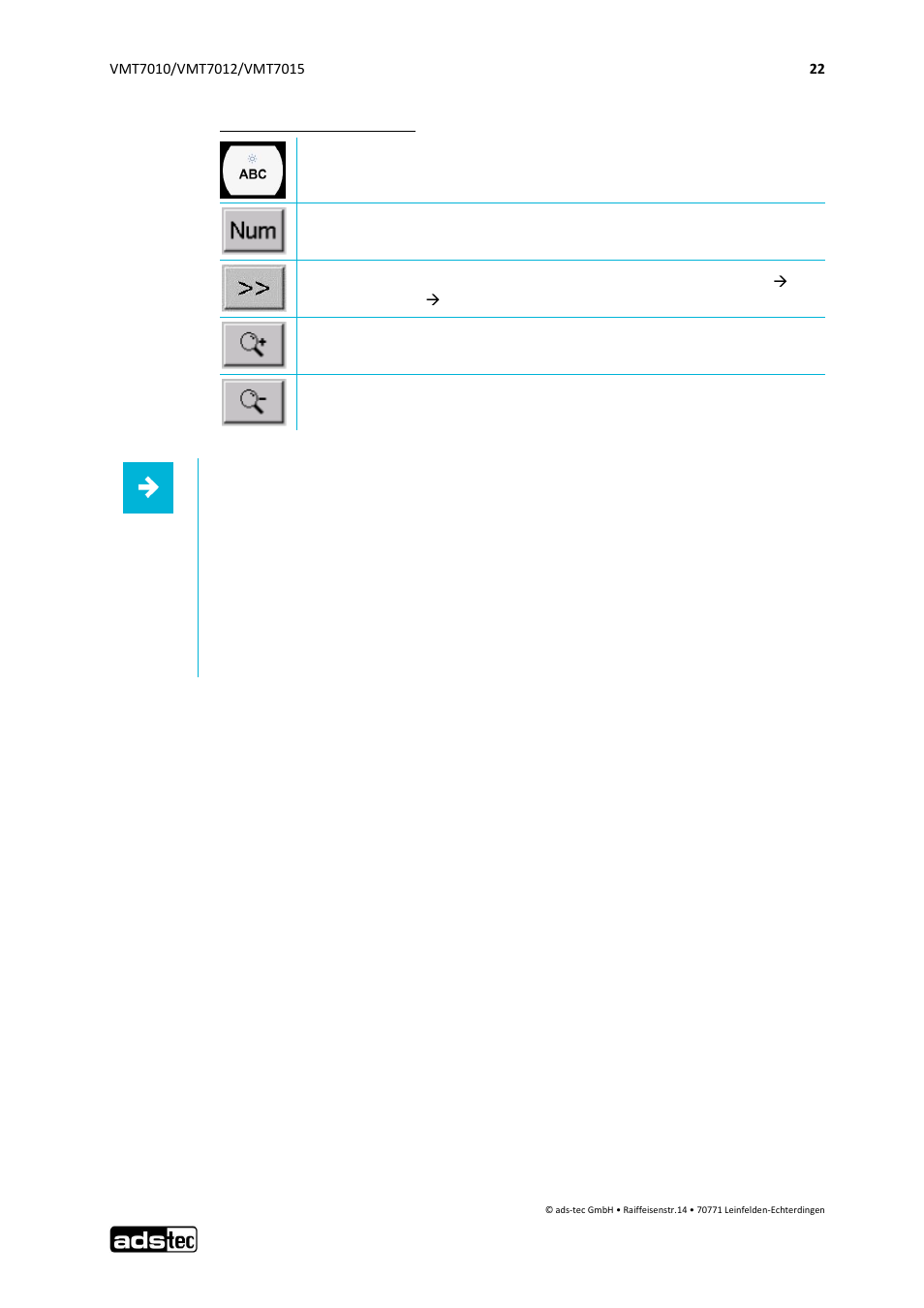 Touch screen, 3 touch screen | ADS-TEC VMT7010/7012/7015 User Manual | Page 23 / 52