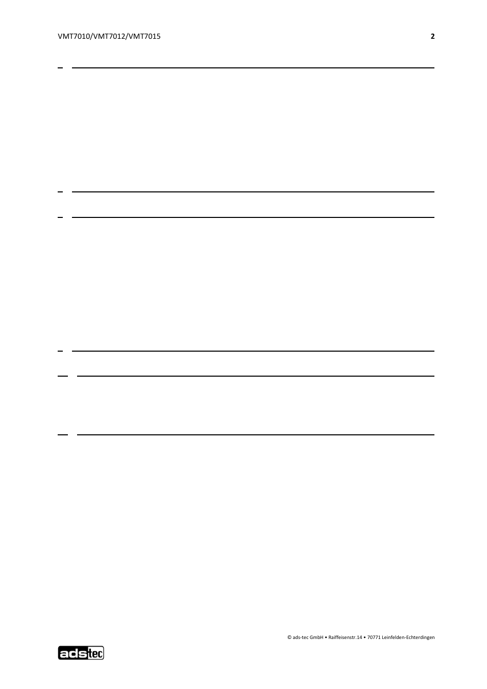 ADS-TEC VMT7010/7012/7015 User Manual | Page 3 / 52