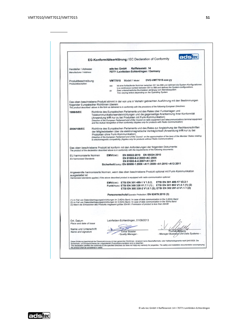 ADS-TEC VMT7010/7012/7015 User Manual | Page 52 / 52