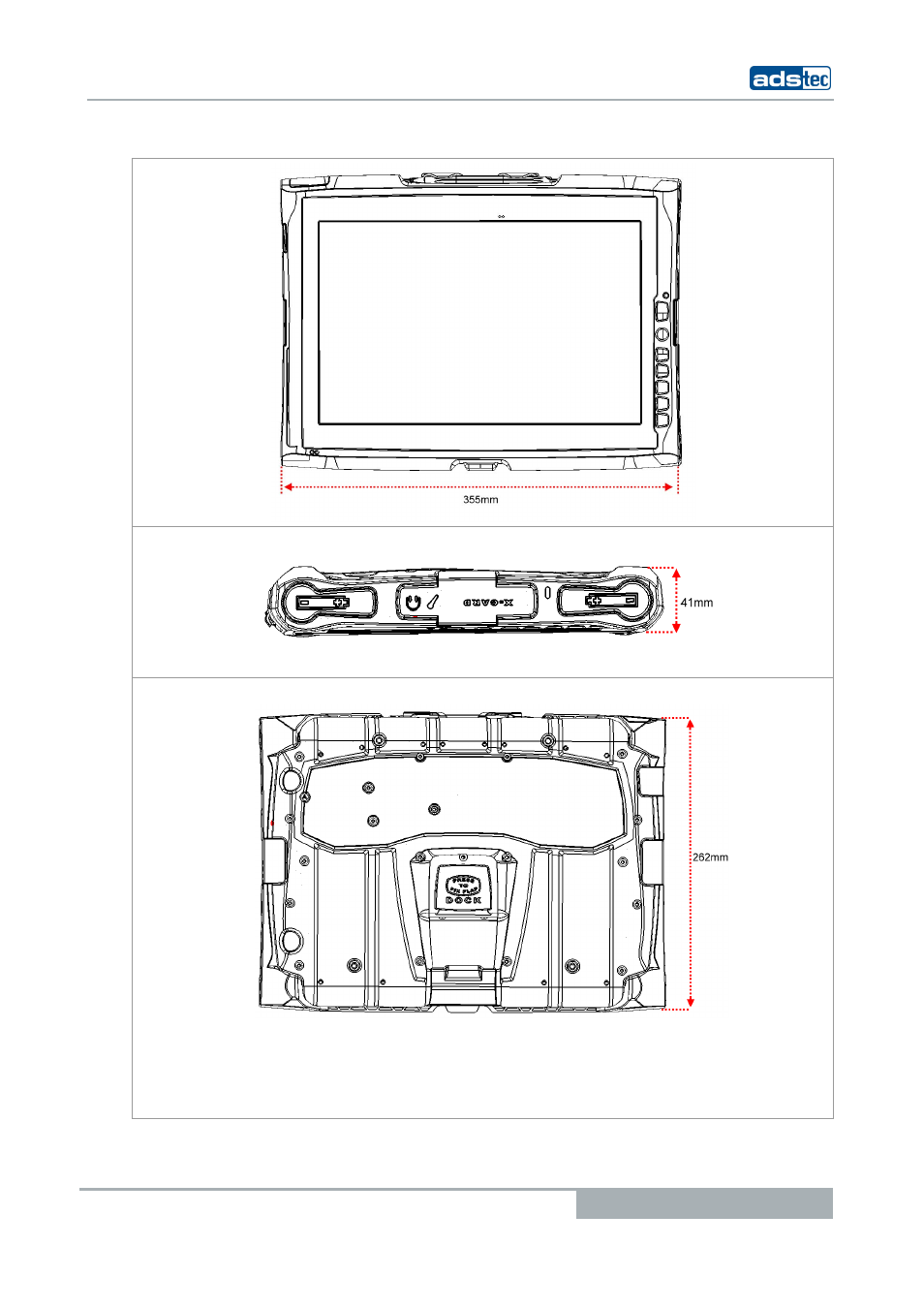 6 external device dimensions, Xternal device dimensions | ADS-TEC TT13 User Manual User Manual | Page 11 / 88