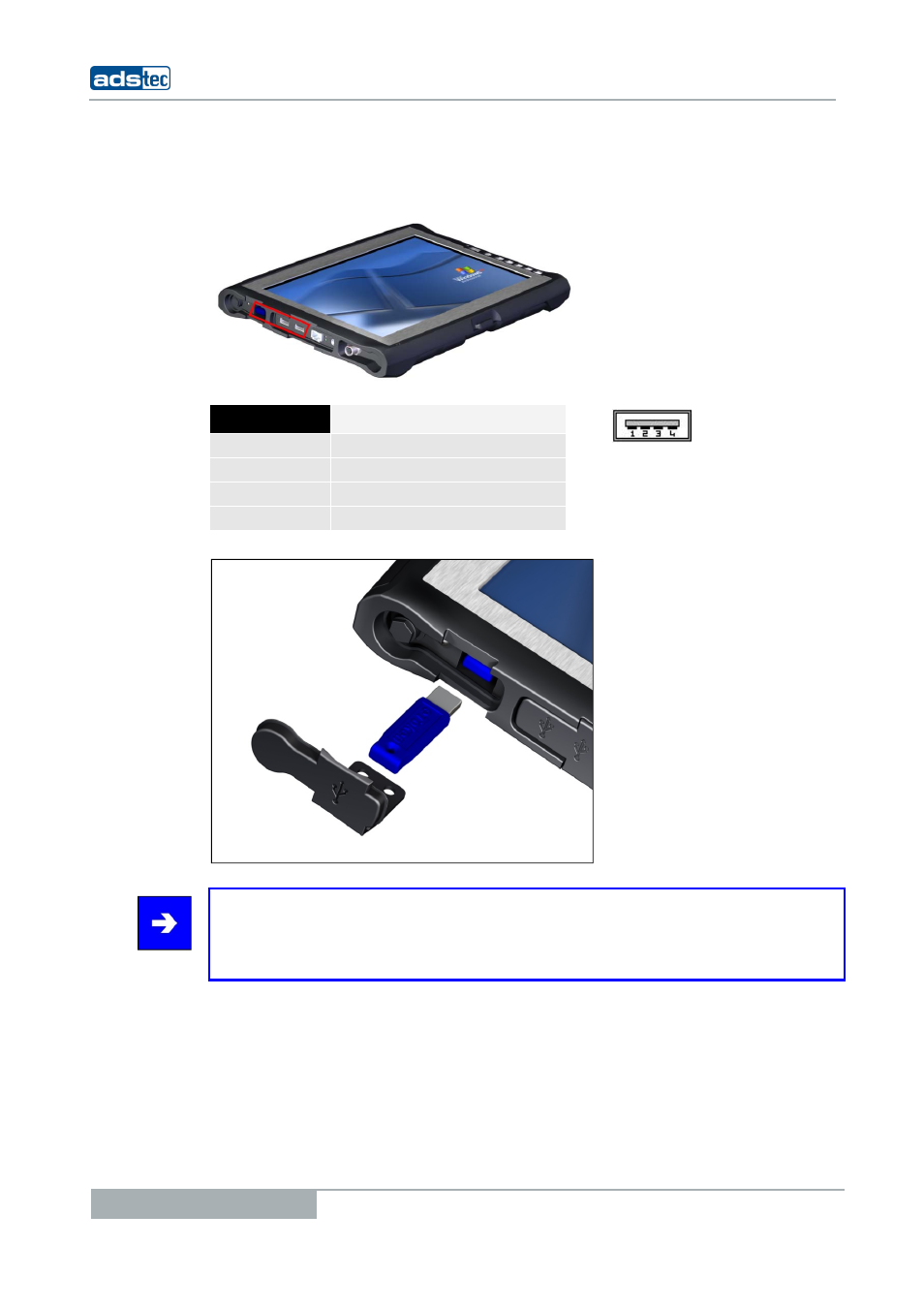 3 usb connections, Connections, Tablet pcs tt13 | ADS-TEC TT13 User Manual User Manual | Page 20 / 88