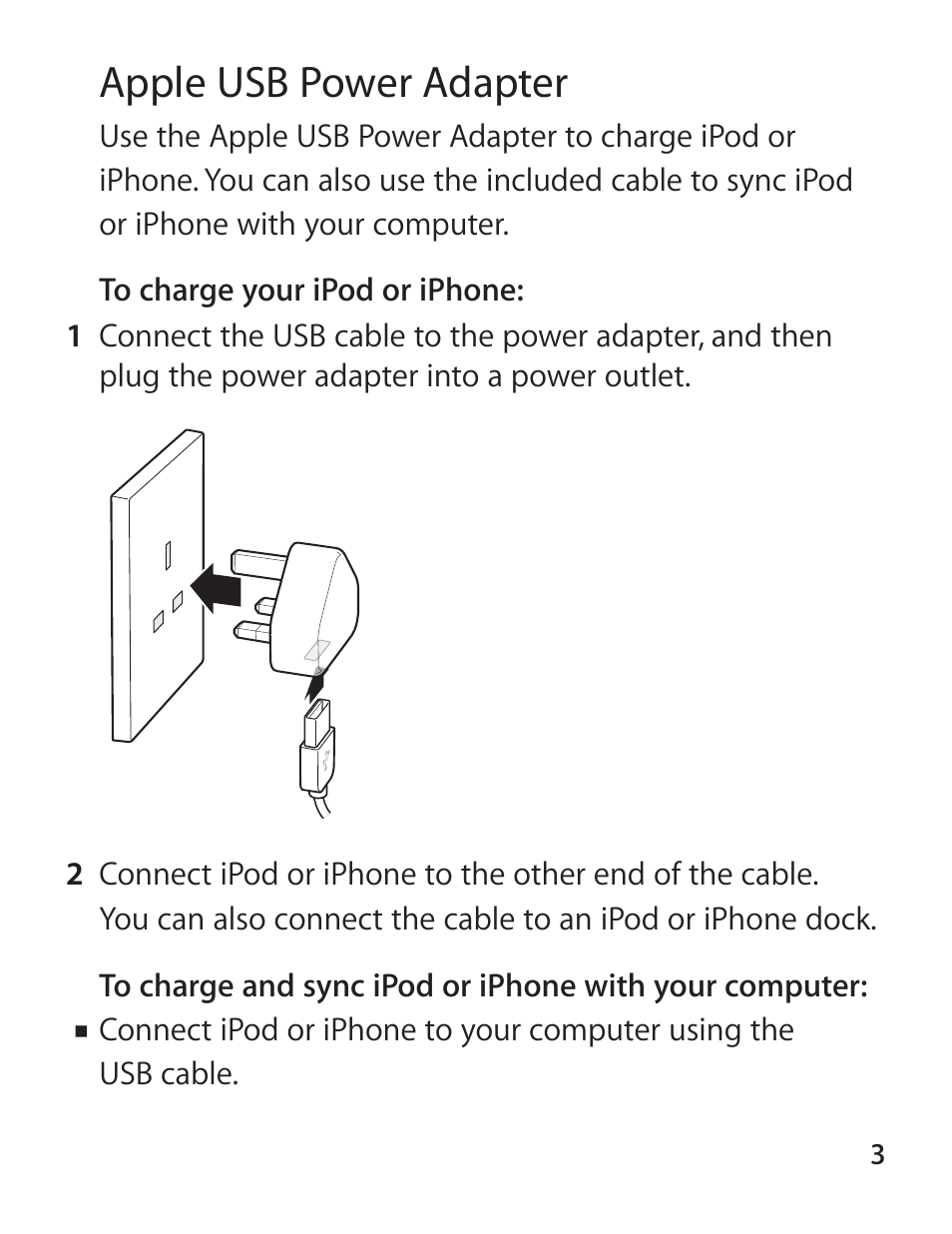 Apple usb power adapter | Apple USB Power Adapter User Manual | Page 3 / 8