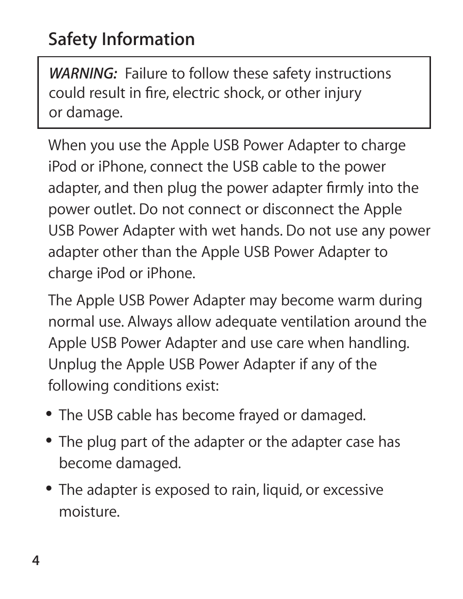 Apple USB Power Adapter User Manual | Page 4 / 8