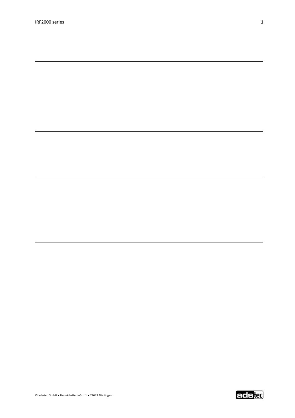 ADS-TEC IRF2000 User Manual User Manual | Page 2 / 29