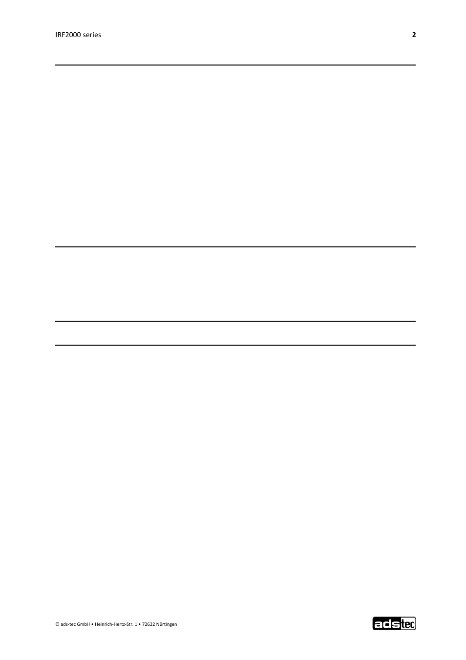 ADS-TEC IRF2000 User Manual User Manual | Page 3 / 29
