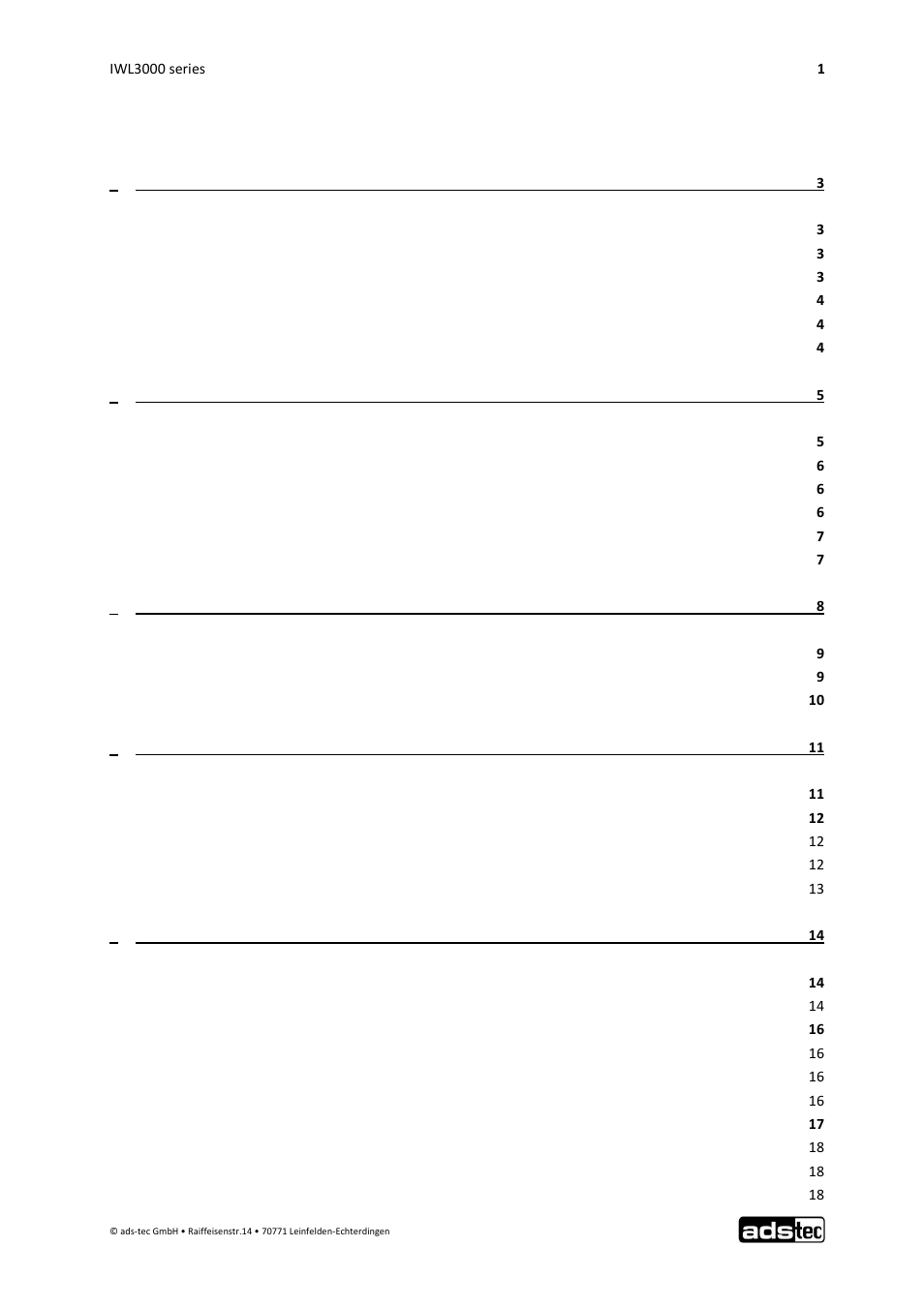 Index | ADS-TEC IWL3000 User Manual User Manual | Page 2 / 31