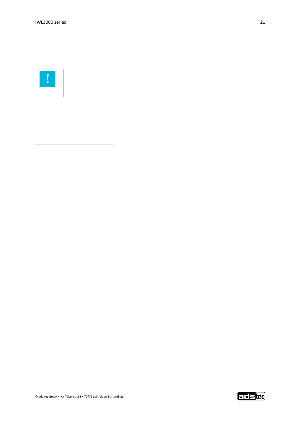 Placing into operation, Initial configuration, 6 placing into operation | 1 initial configuration | ADS-TEC IWL3000 User Manual User Manual | Page 22 / 31