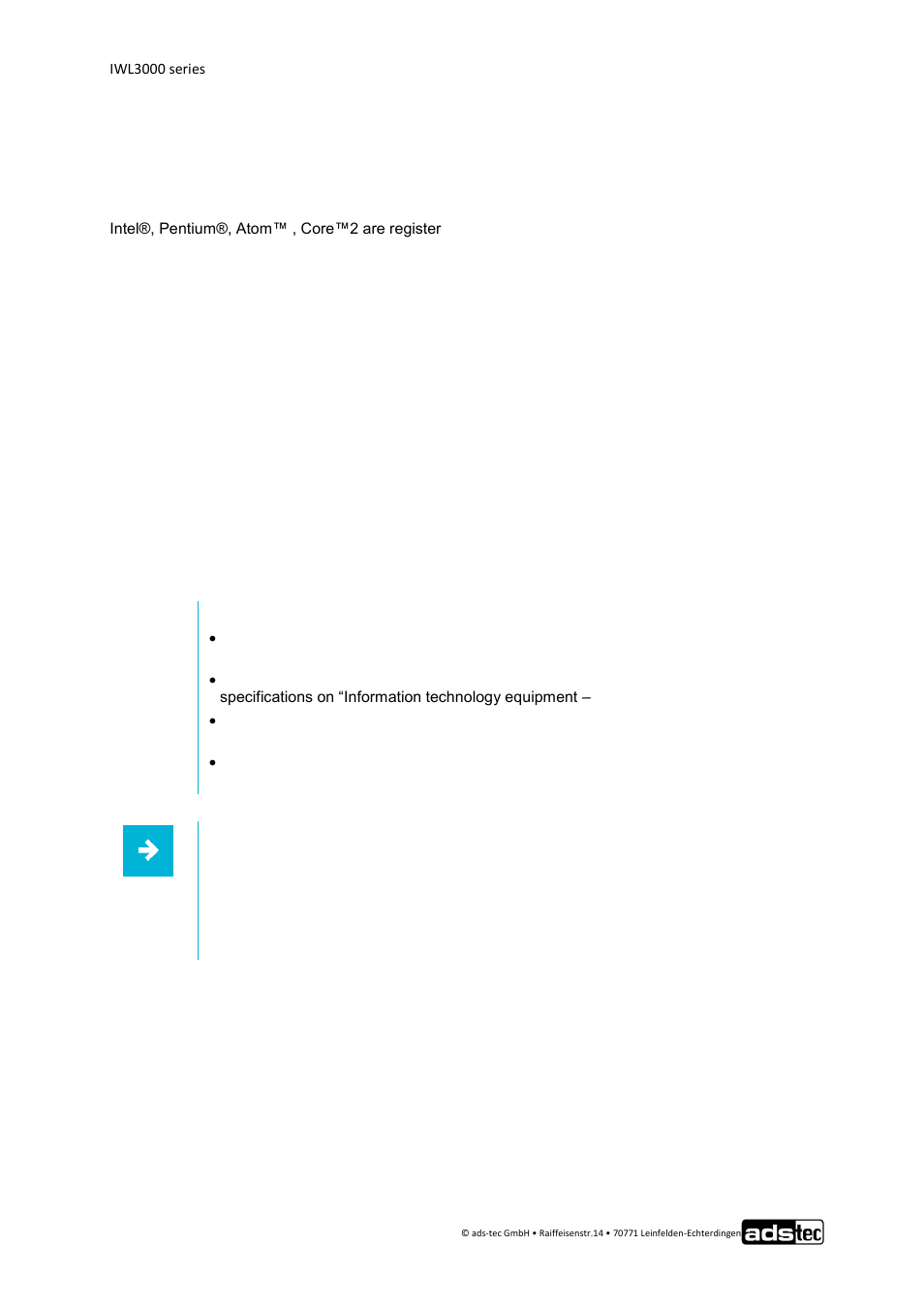 Trademarks, Copyright, Standards | 4 trademarks, 5 copyright, 6 standards | ADS-TEC IWL3000 User Manual User Manual | Page 5 / 31