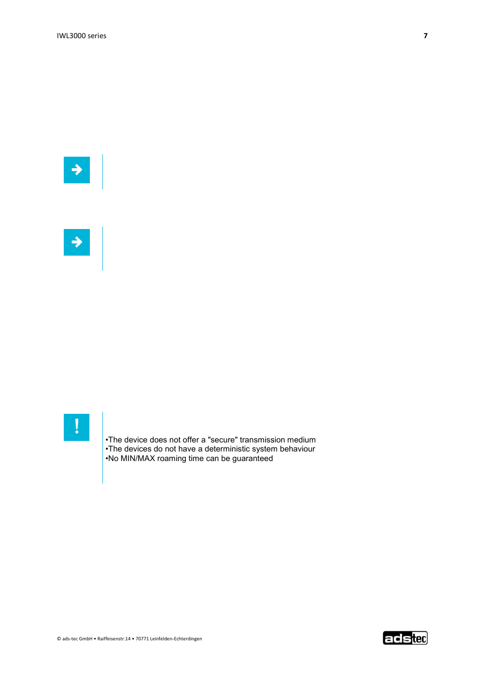 Wlan information, 6 wlan information | ADS-TEC IWL3000 User Manual User Manual | Page 8 / 31