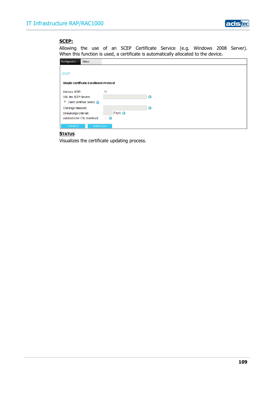 It infrastructure rap/rac1000 | ADS-TEC RAP/RAC1000 User Manual User Manual | Page 109 / 215
