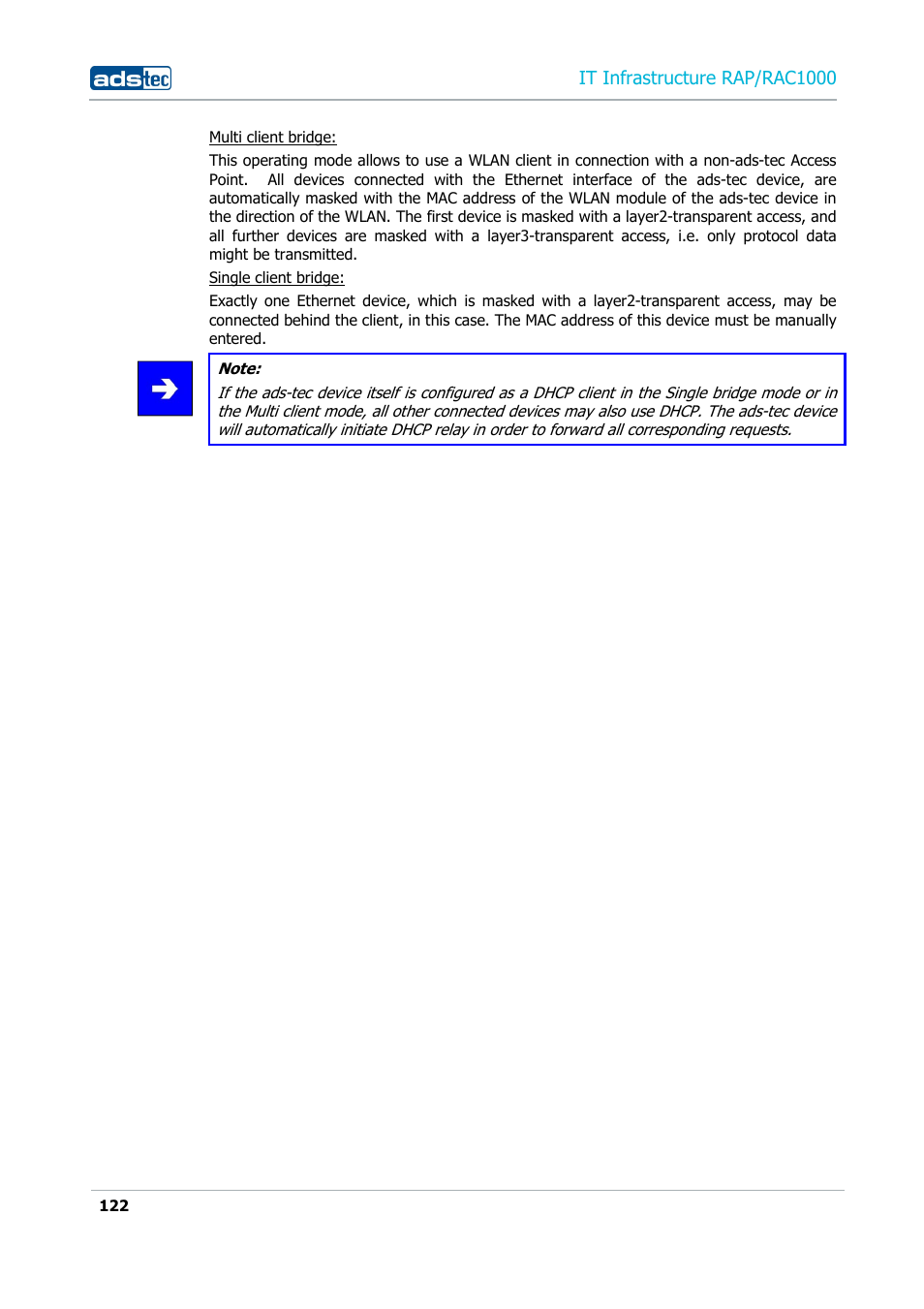 It infrastructure rap/rac1000 | ADS-TEC RAP/RAC1000 User Manual User Manual | Page 122 / 215