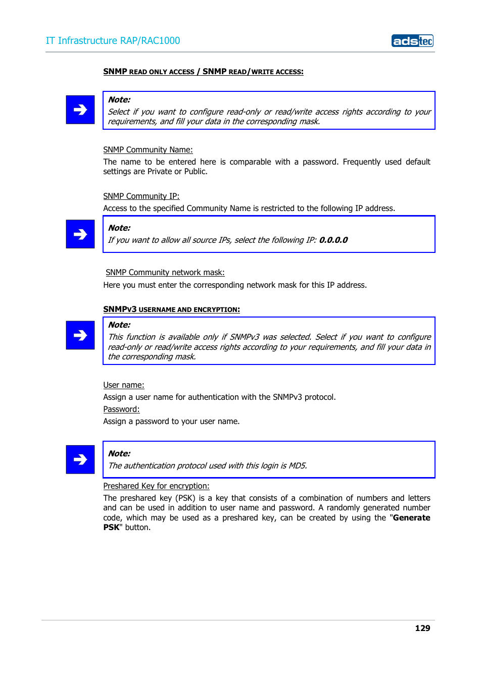 It infrastructure rap/rac1000 | ADS-TEC RAP/RAC1000 User Manual User Manual | Page 129 / 215