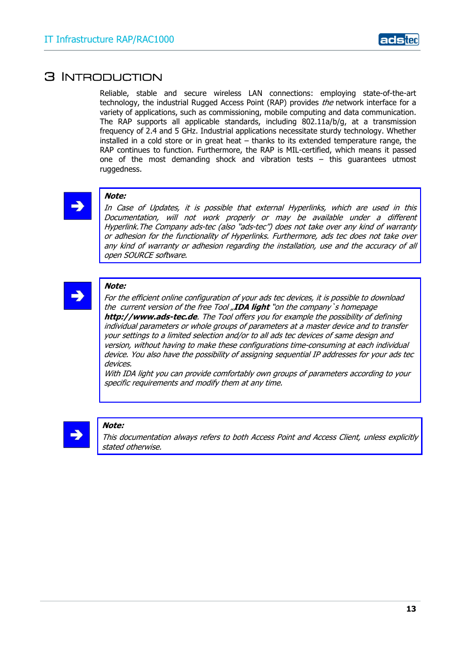 3 introduction, Ntroduction | ADS-TEC RAP/RAC1000 User Manual User Manual | Page 13 / 215