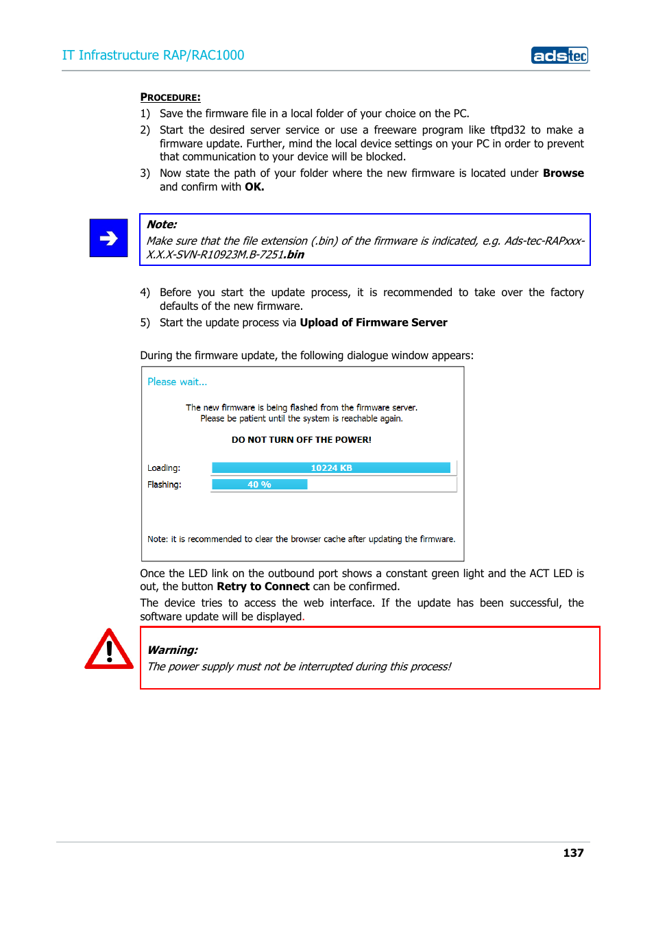 It infrastructure rap/rac1000 | ADS-TEC RAP/RAC1000 User Manual User Manual | Page 137 / 215