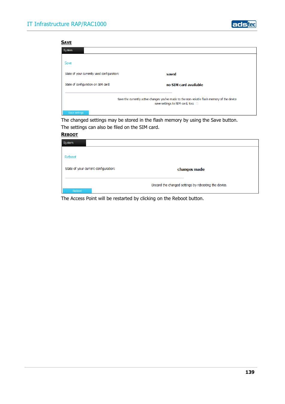It infrastructure rap/rac1000 | ADS-TEC RAP/RAC1000 User Manual User Manual | Page 139 / 215