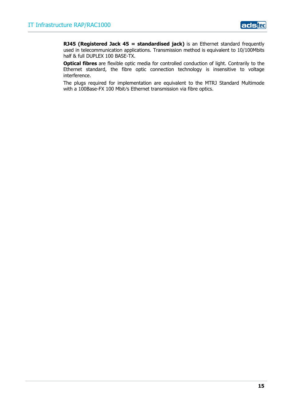 It infrastructure rap/rac1000 | ADS-TEC RAP/RAC1000 User Manual User Manual | Page 15 / 215