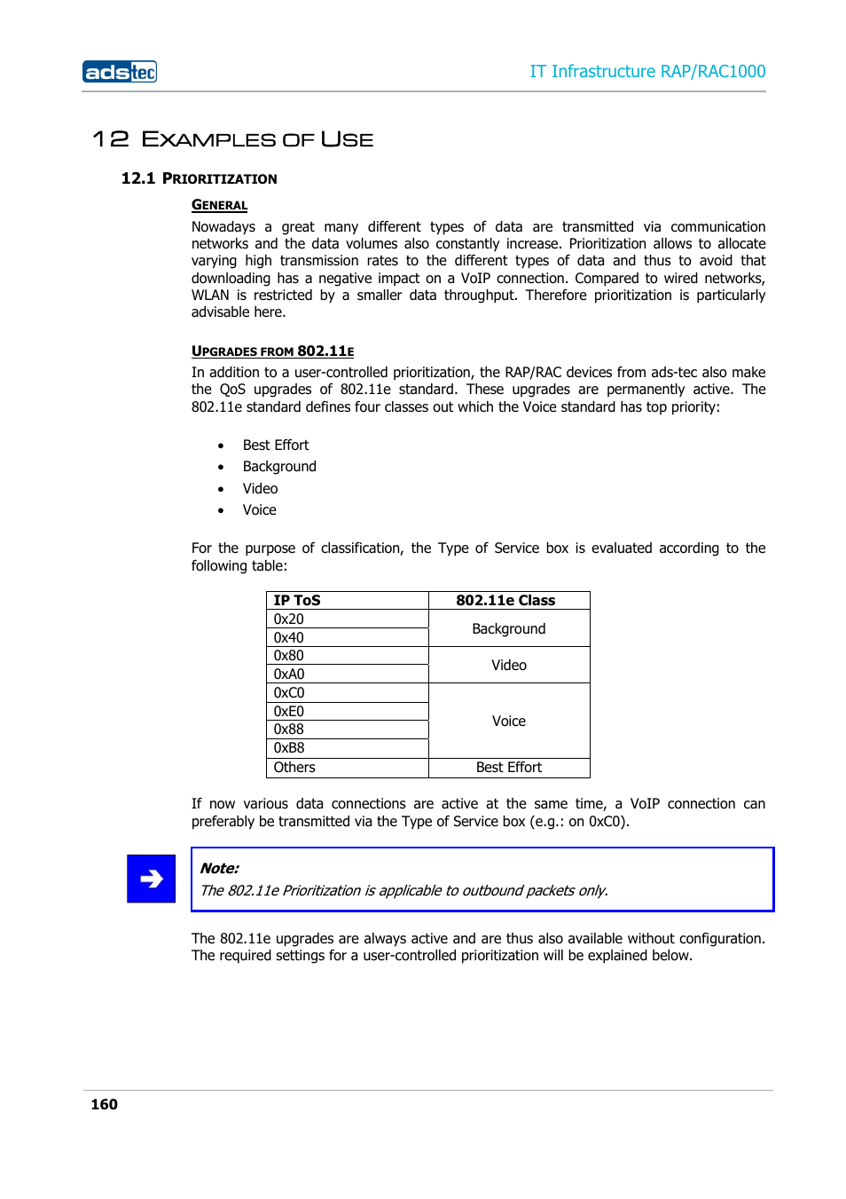 12 examples of use, 1 prioritization, Xamples of | Rioritization, 12 e | ADS-TEC RAP/RAC1000 User Manual User Manual | Page 160 / 215