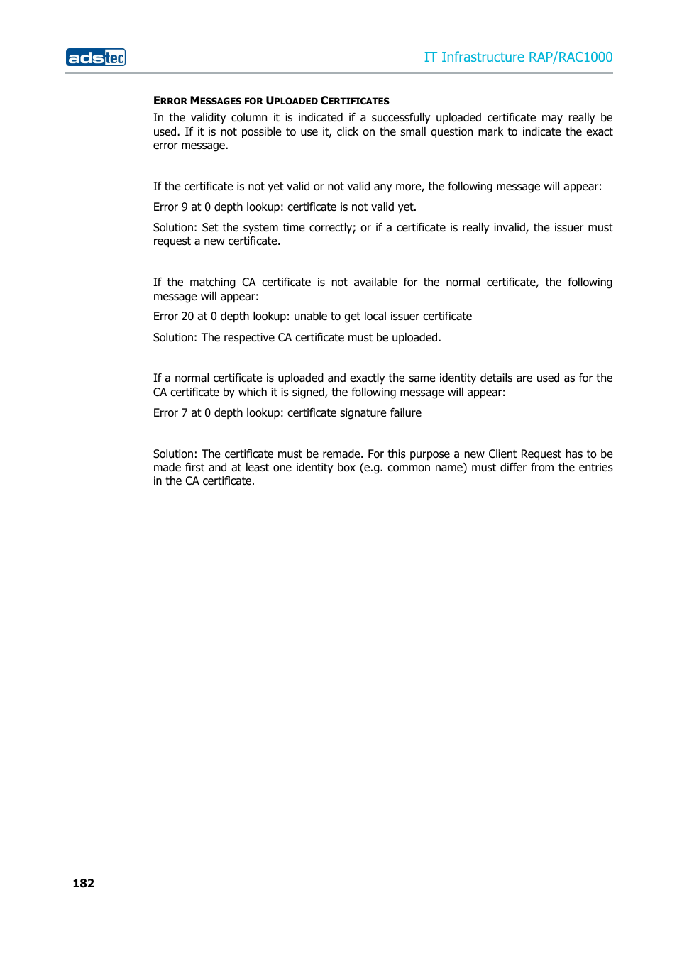 It infrastructure rap/rac1000 | ADS-TEC RAP/RAC1000 User Manual User Manual | Page 182 / 215
