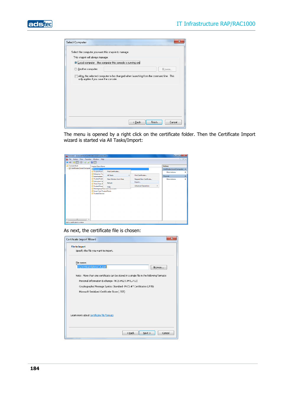 It infrastructure rap/rac1000 | ADS-TEC RAP/RAC1000 User Manual User Manual | Page 184 / 215