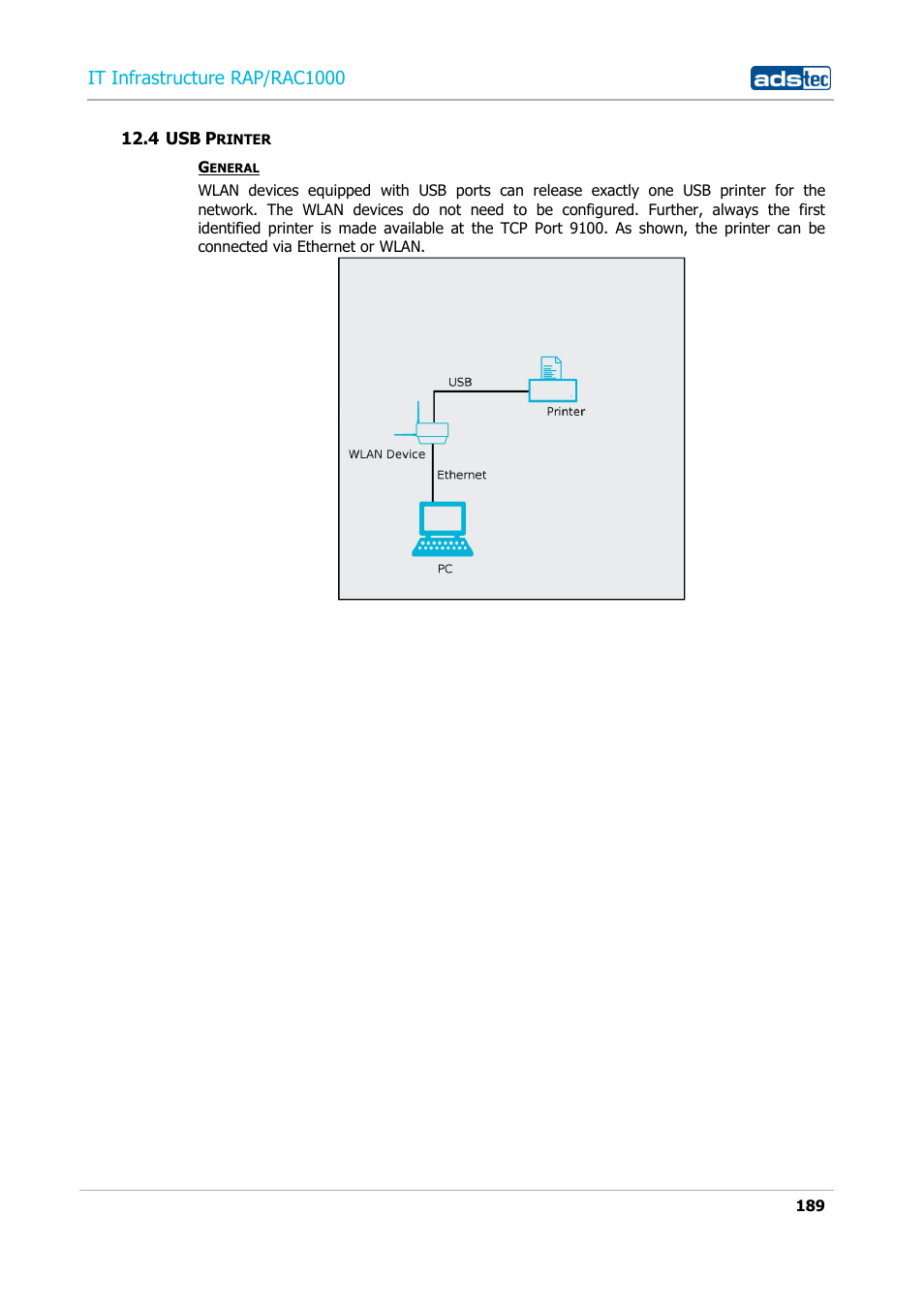 4 usb printer, Rinter, It infrastructure rap/rac1000 | ADS-TEC RAP/RAC1000 User Manual User Manual | Page 189 / 215