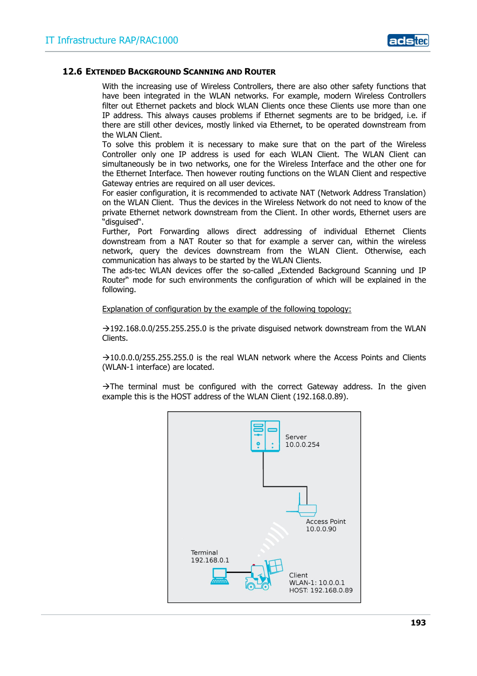 6 extended background scanning and router, Xtended, Ackground | Canning and, Outer, It infrastructure rap/rac1000 | ADS-TEC RAP/RAC1000 User Manual User Manual | Page 193 / 215