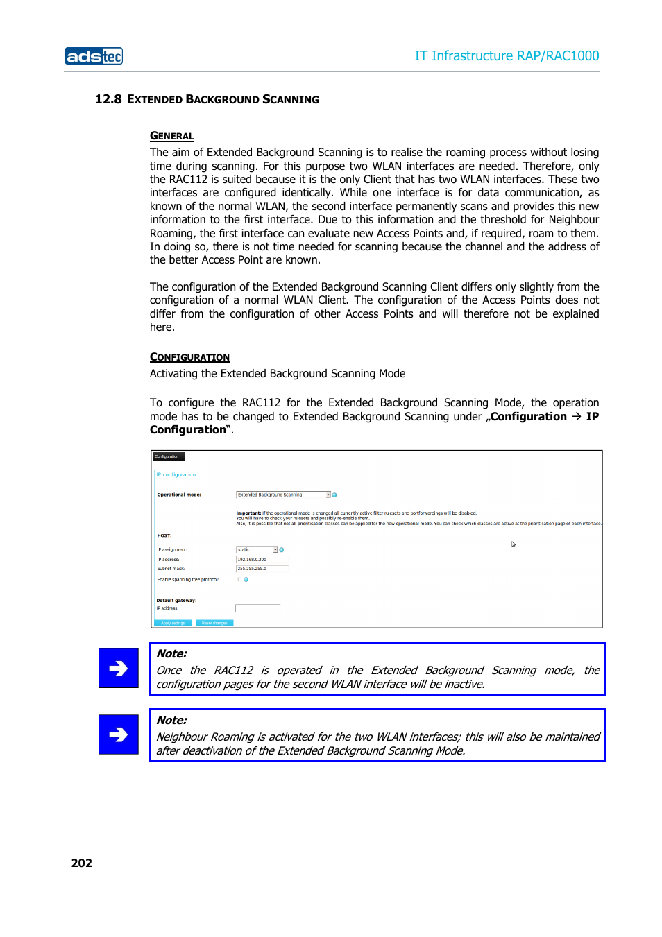 8 extended background scanning, Xtended, Ackground | Canning, It infrastructure rap/rac1000 | ADS-TEC RAP/RAC1000 User Manual User Manual | Page 202 / 215