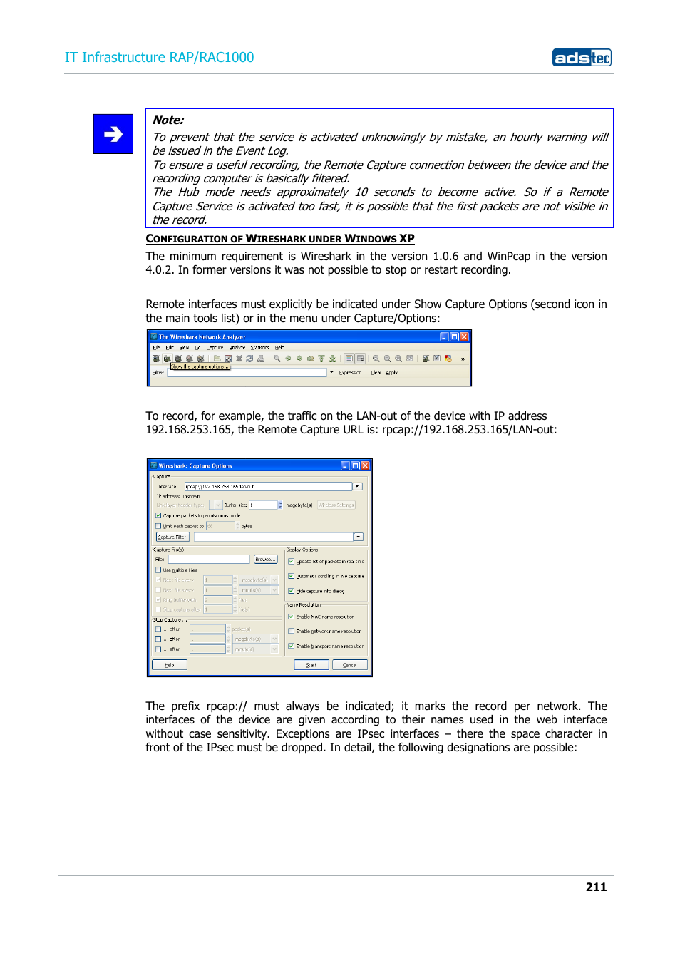 It infrastructure rap/rac100 | ADS-TEC RAP/RAC1000 User Manual User Manual | Page 211 / 215