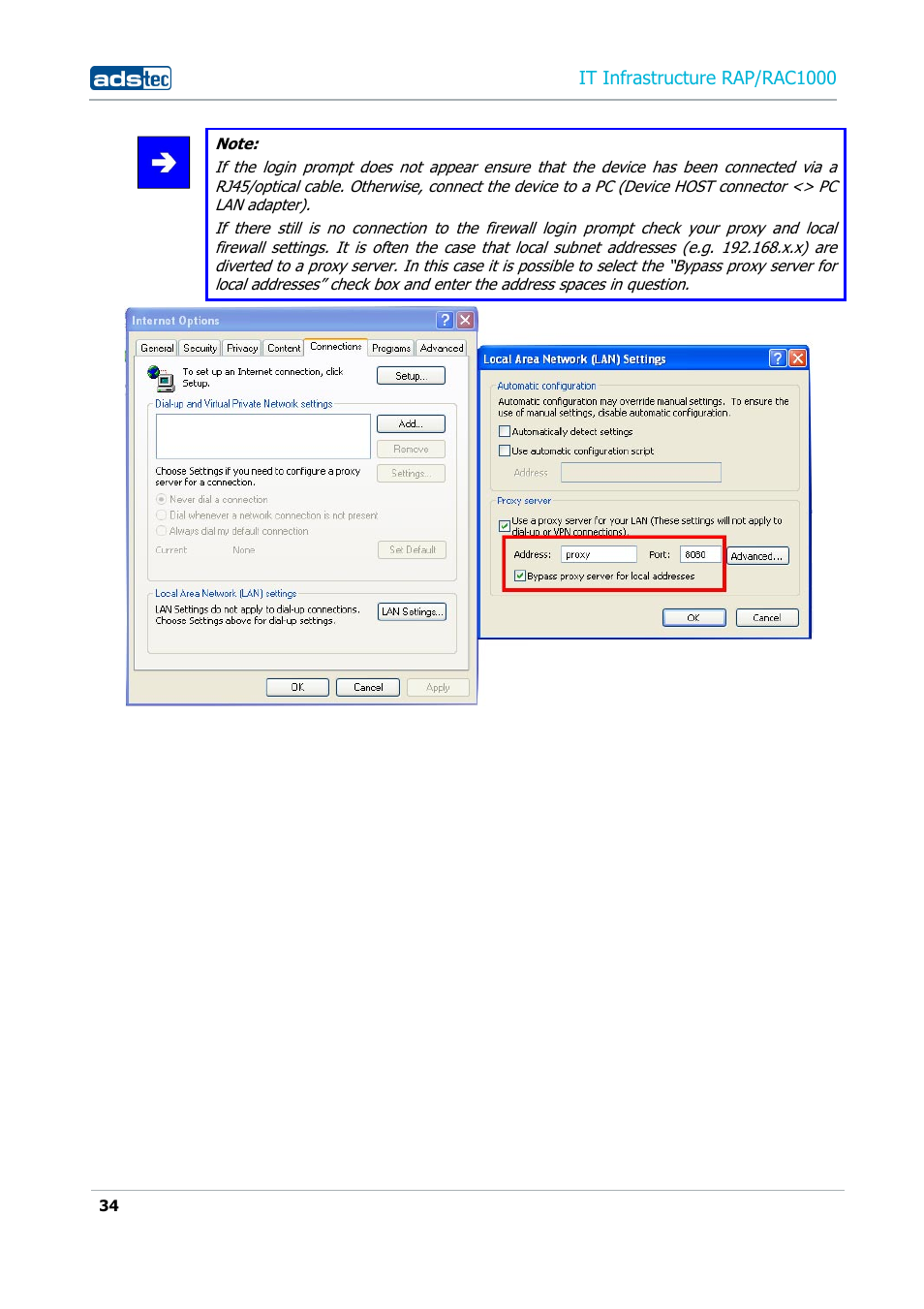It infrastructure rap/rac1000 | ADS-TEC RAP/RAC1000 User Manual User Manual | Page 34 / 215