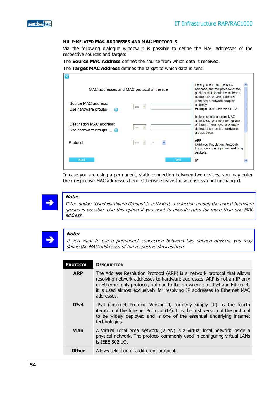 It infrastructure rap/rac1000 | ADS-TEC RAP/RAC1000 User Manual User Manual | Page 54 / 215