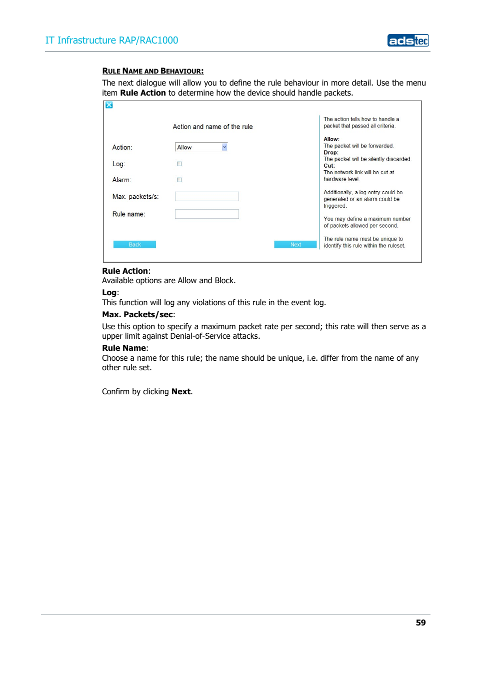It infrastructure rap/rac1000 | ADS-TEC RAP/RAC1000 User Manual User Manual | Page 59 / 215