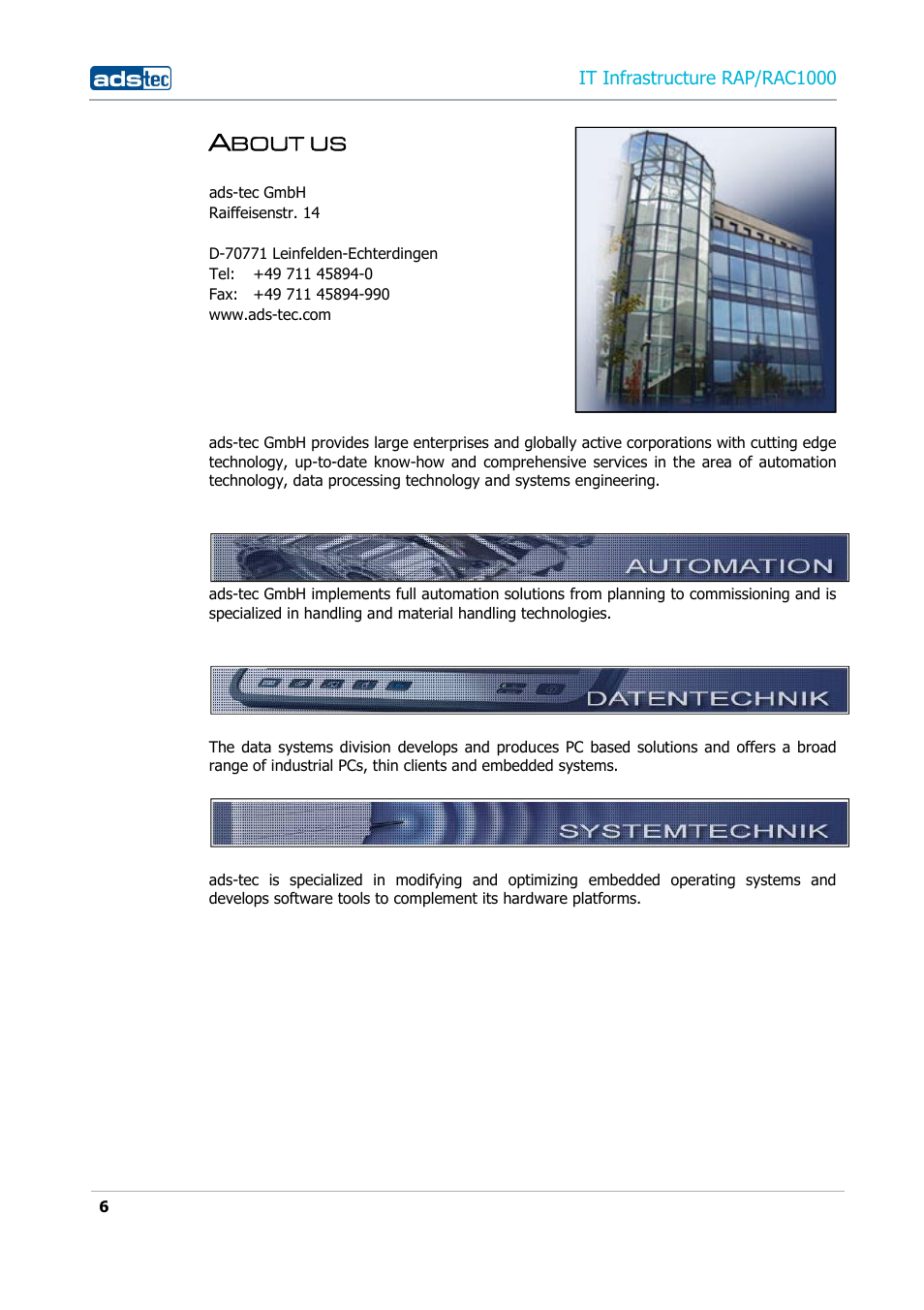 About us, Bout us | ADS-TEC RAP/RAC1000 User Manual User Manual | Page 6 / 215