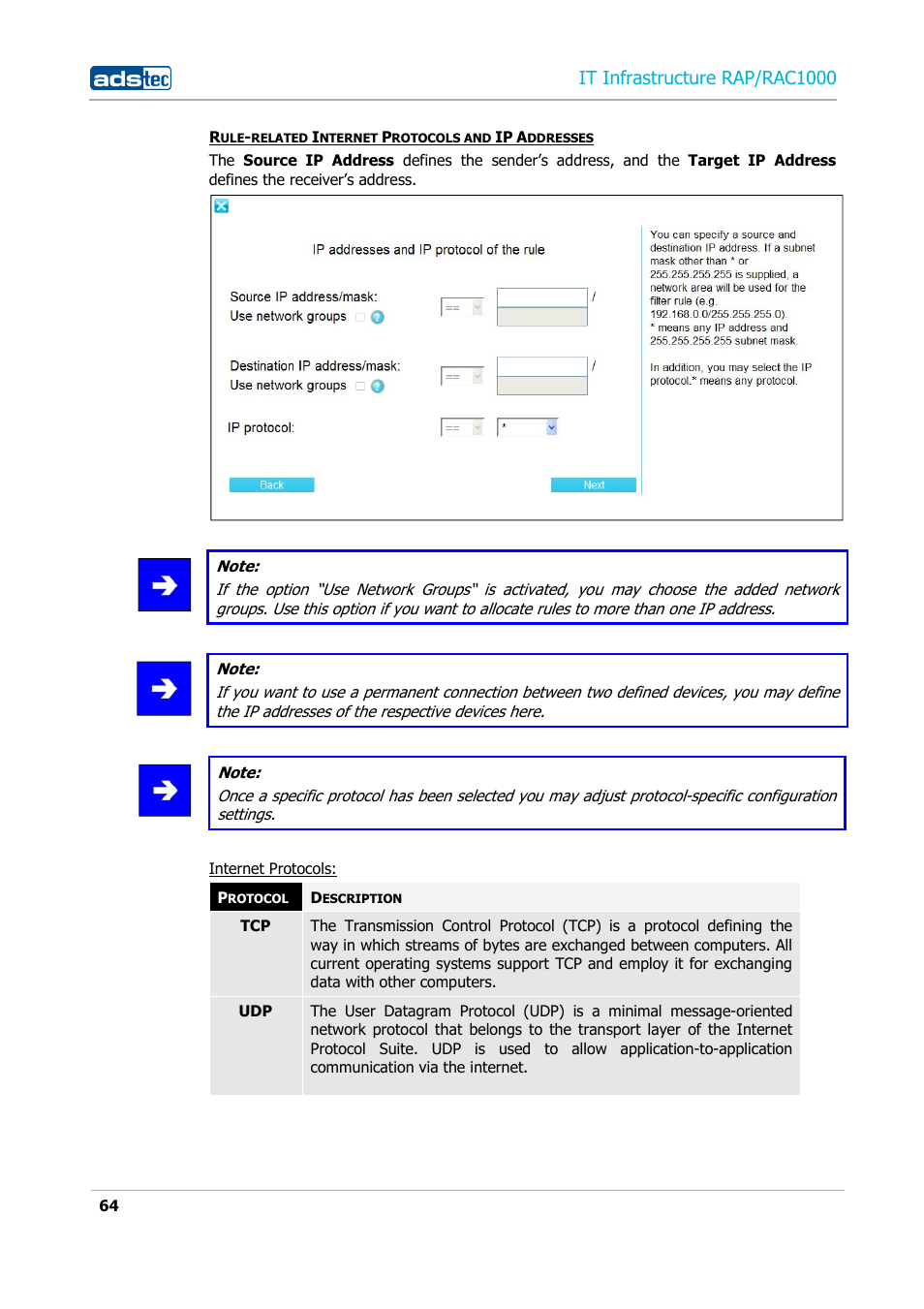 It infrastructure rap/rac1000 | ADS-TEC RAP/RAC1000 User Manual User Manual | Page 64 / 215