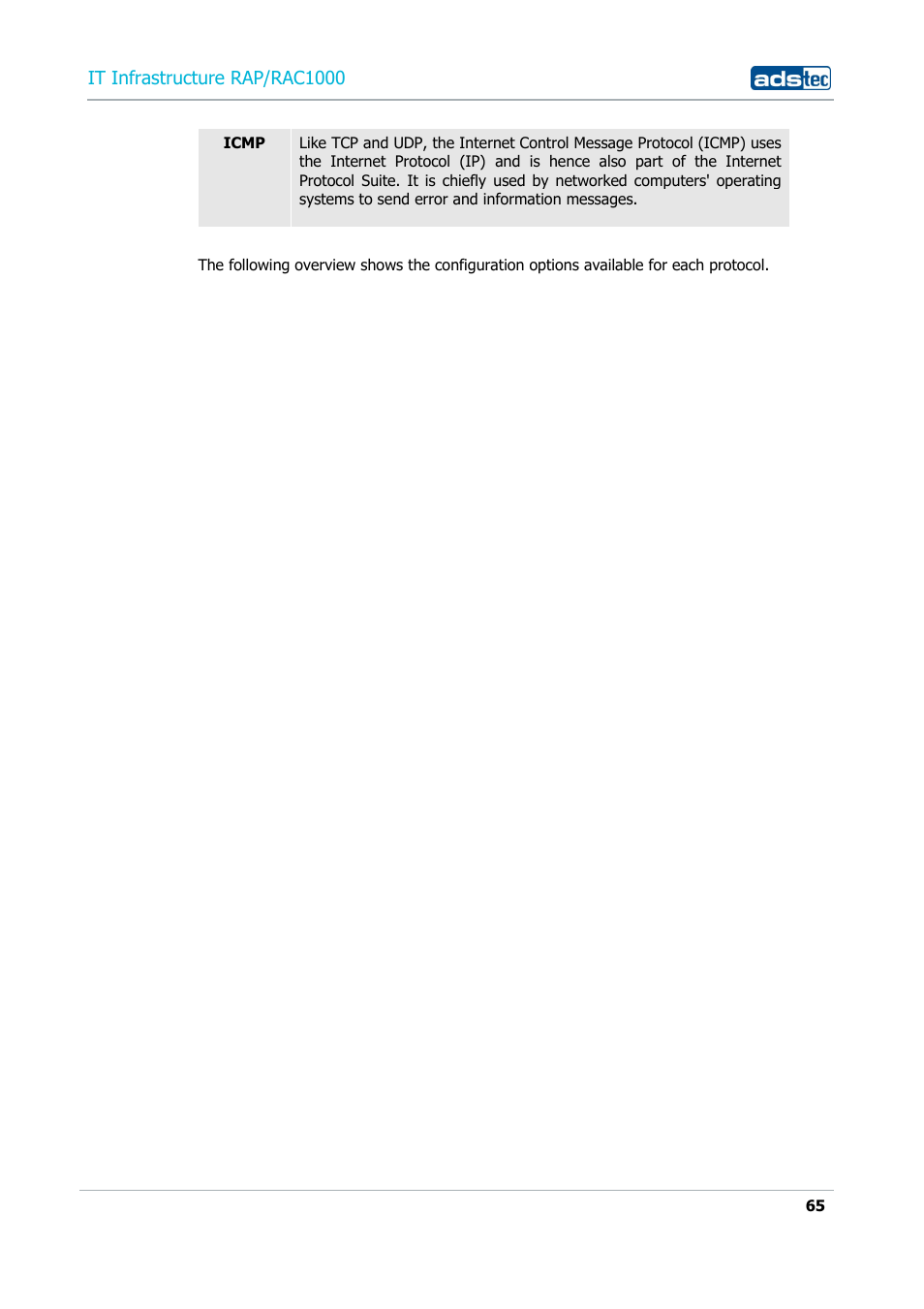 It infrastructure rap/rac1000 | ADS-TEC RAP/RAC1000 User Manual User Manual | Page 65 / 215