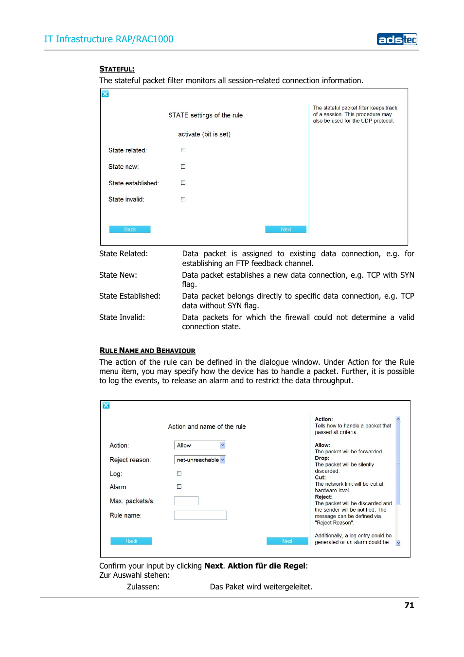 It infrastructure rap/rac1000 | ADS-TEC RAP/RAC1000 User Manual User Manual | Page 71 / 215