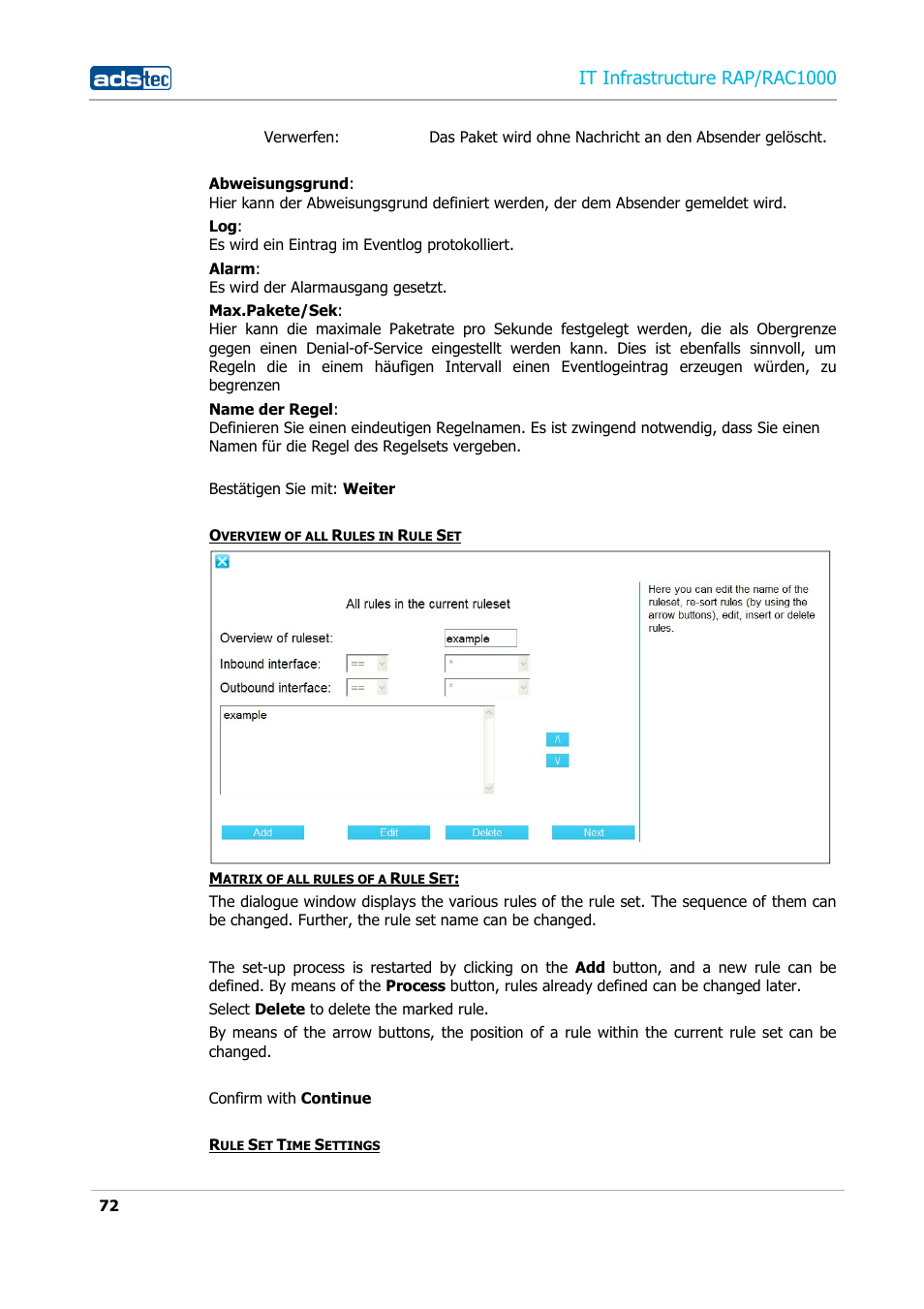 It infrastructure rap/rac1000 | ADS-TEC RAP/RAC1000 User Manual User Manual | Page 72 / 215